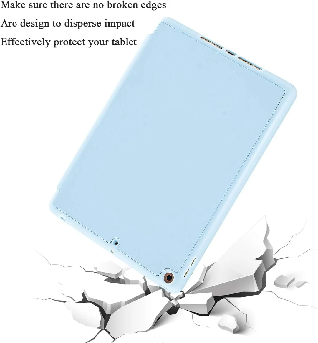 کاور محافظ آیپد 9.7 اینچی SIWENGDE سازگار با آیپد نسل ششم 2018 / آیپد نسل پنجم 2017 به همراه جای قلم، کاور محافظ باریک و نرم سیلیکونی هوشمند سه تایی (آبی روشن)