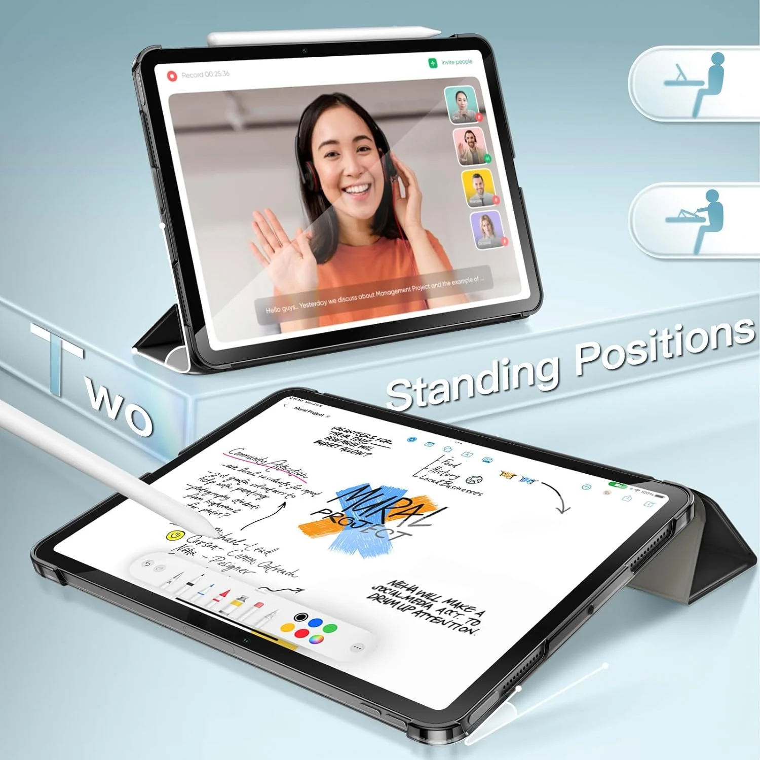 کاور JETech برای آیپد ایر ۱۱ اینچ M3/M2 (2025/2024)، آیپد ایر ۵/۴ (2022/2020 نسل پنجم/چهارم ۱۰.۹ اینچ)، کاور پشتی سخت و باریک با قابلیت بیدار/خواب خودکار (مشکی) کاور JETech برای آیپد ایر ۱۱ اینچ M3/M2 (2025/2024)، آیپد ایر ۵/۴ (2022/2020 نسل پنجم/چهارم ۱۰.۹ اینچ)، کاور پشتی سخت و باریک با قابلیت بیدار/خواب خودکار (مشکی)