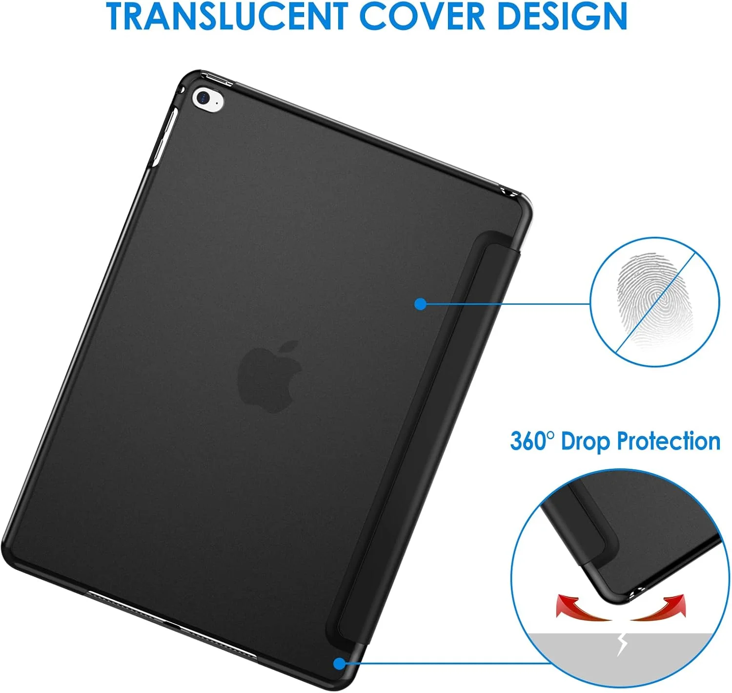 کاور JETech برای آیپد ایر 2 (نه برای آیپد ایر نسخه 1)، کاور هوشمند با قابلیت بیدار/خواب خودکار (مشکی) کاور JETech برای آیپد ایر 2 (نه برای آیپد ایر نسخه 1)، کاور هوشمند با قابلیت بیدار/خواب خودکار (مشکی)