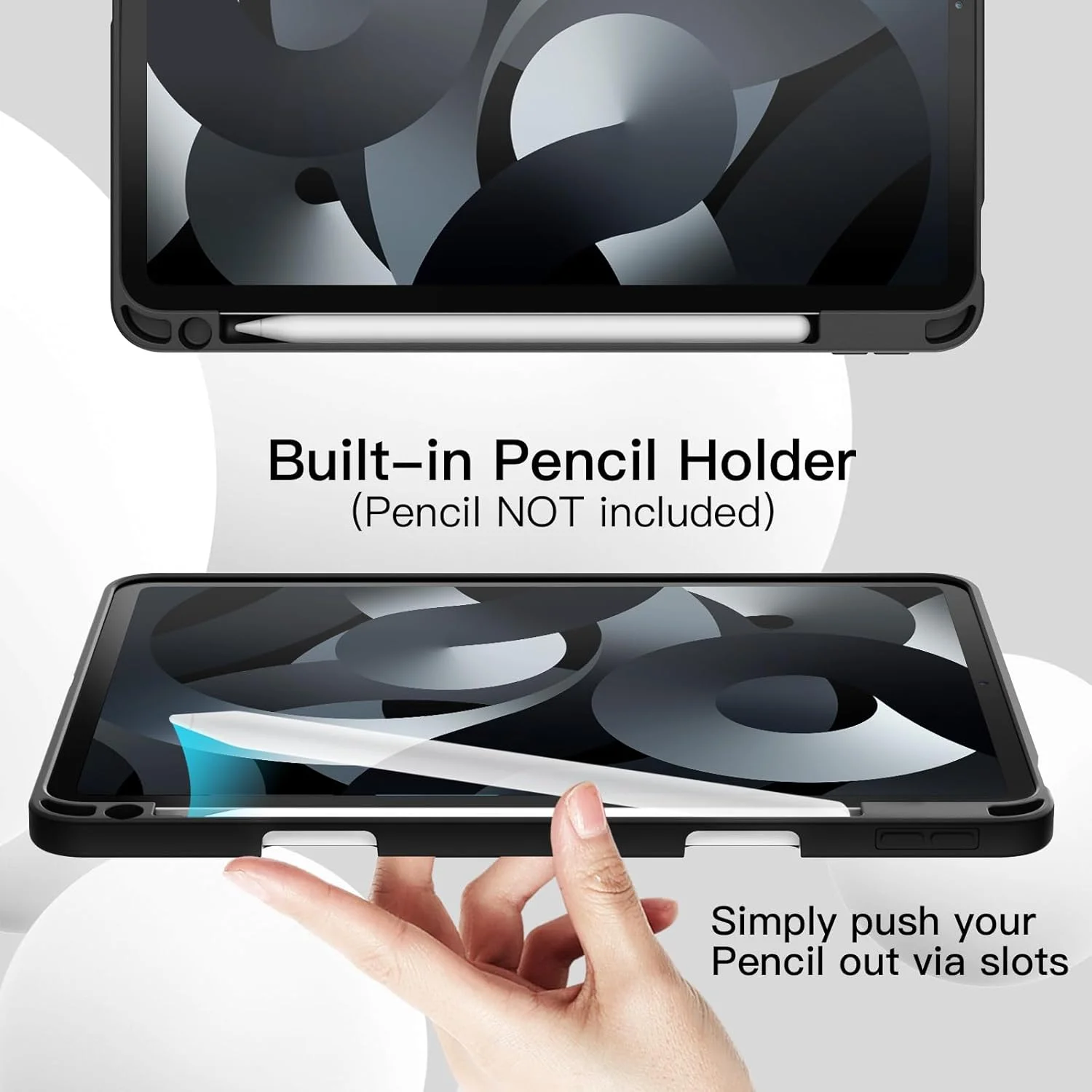 کاور JETech برای آیپد ایر ۱۱ اینچی M3/M2 (۲۰۲۵/۲۰۲۴)، آیپد ایر ۵/۴ (۲۰۲۲/۲۰۲۰ نسل پنجم/چهارم ۱۰.۹ اینچی) با نگهدارنده قلم، کاور باریک تبلت با پشت TPU نرم، قابلیت بیدار شدن/به خواب رفتن خودکار (مشکی) کاور JETech برای آیپد ایر ۱۱ اینچی M3/M2 (۲۰۲۵/۲۰۲۴)، آیپد ایر ۵/۴ (۲۰۲۲/۲۰۲۰ نسل پنجم/چهارم ۱۰.۹ اینچی) با نگهدارنده قلم، کاور باریک تبلت با پشت TPU نرم، قابلیت بیدار شدن/به خواب رفتن خودکار (مشکی)