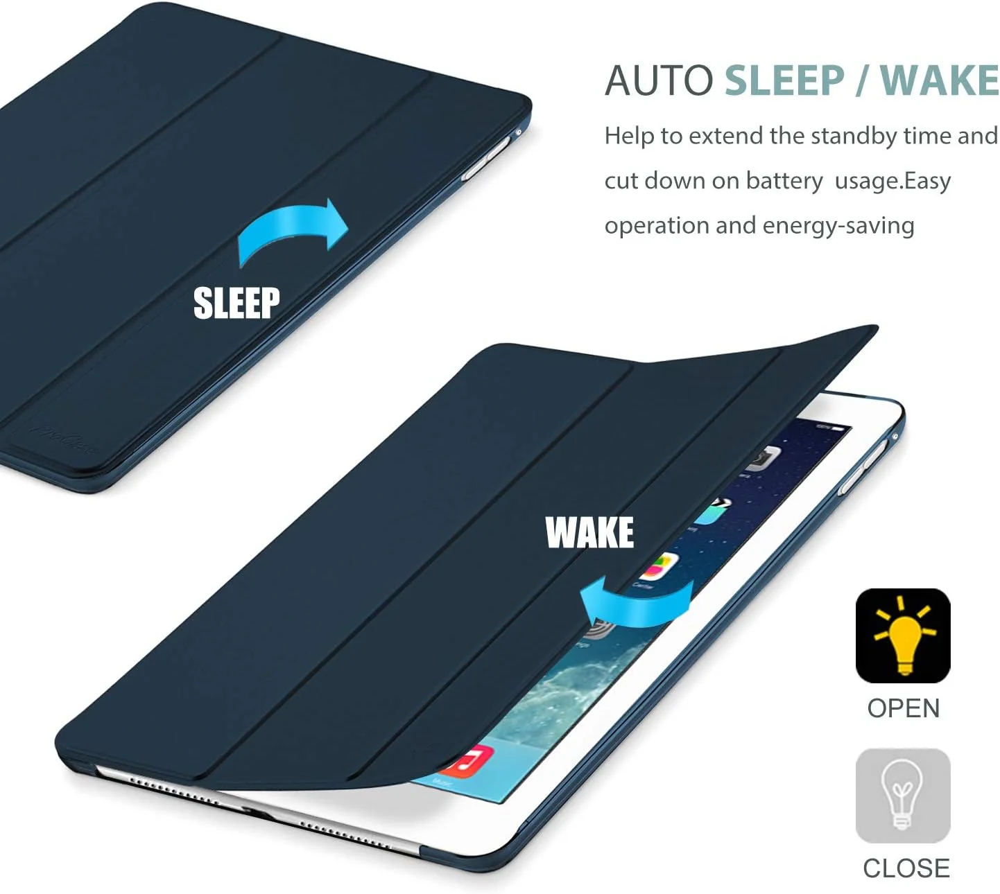 کاور هوشمند ProCase برای آیپد ایر نسخه 1، کاور محافظ باریک و سبک با پشت مات نیمه شفاف برای مدل Apple iPad Air 2013 (A1474 A1475 A1476) - سرمه ای کاور هوشمند ProCase برای آیپد ایر نسخه 1، کاور محافظ باریک و سبک با پشت مات نیمه شفاف برای مدل Apple iPad Air 2013 (A1474 A1475 A1476) - سرمه ای