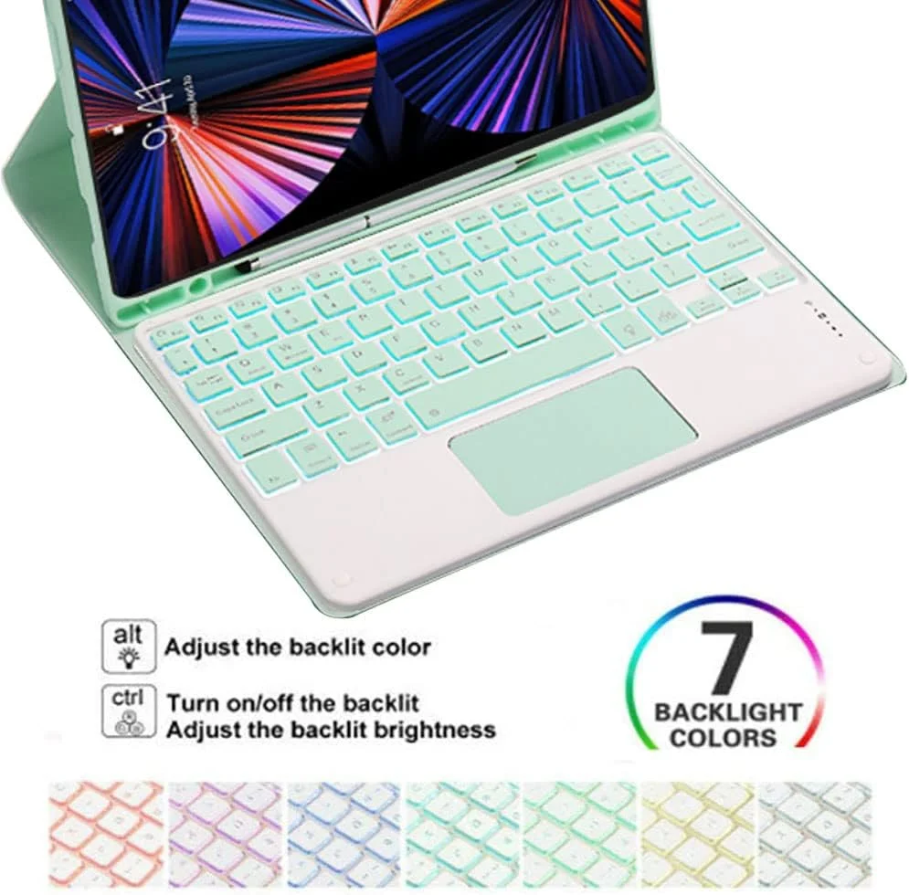 کیبورد لمسی CHAINORA برای آیپد نسل 10 سال 2022 و نسل 11 (A16، 2025)، کاور باریک با نور پس زمینه 7 رنگ و کیبورد بلوتوث جداشدنی با نگهدارنده مداد کیبورد لمسی CHAINORA برای آیپد نسل 10 سال 2022 و نسل 11 (A16، 2025)، کاور باریک با نور پس زمینه 7 رنگ و کیبورد بلوتوث جداشدنی با نگهدارنده مداد