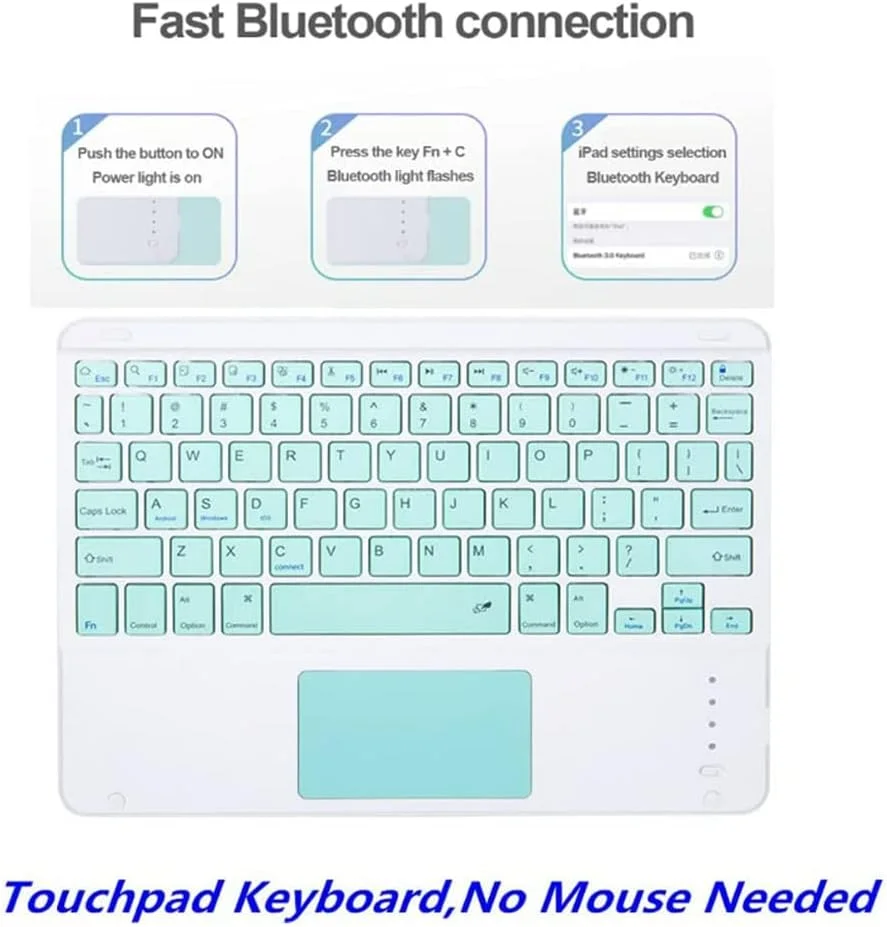 کیبورد لمسی CHAINORA برای آیپد نسل 10 سال 2022 و نسل 11 (A16، 2025)، کاور باریک با نور پس زمینه 7 رنگ و کیبورد بلوتوث جداشدنی با نگهدارنده مداد کیبورد لمسی CHAINORA برای آیپد نسل 10 سال 2022 و نسل 11 (A16، 2025)، کاور باریک با نور پس زمینه 7 رنگ و کیبورد بلوتوث جداشدنی با نگهدارنده مداد