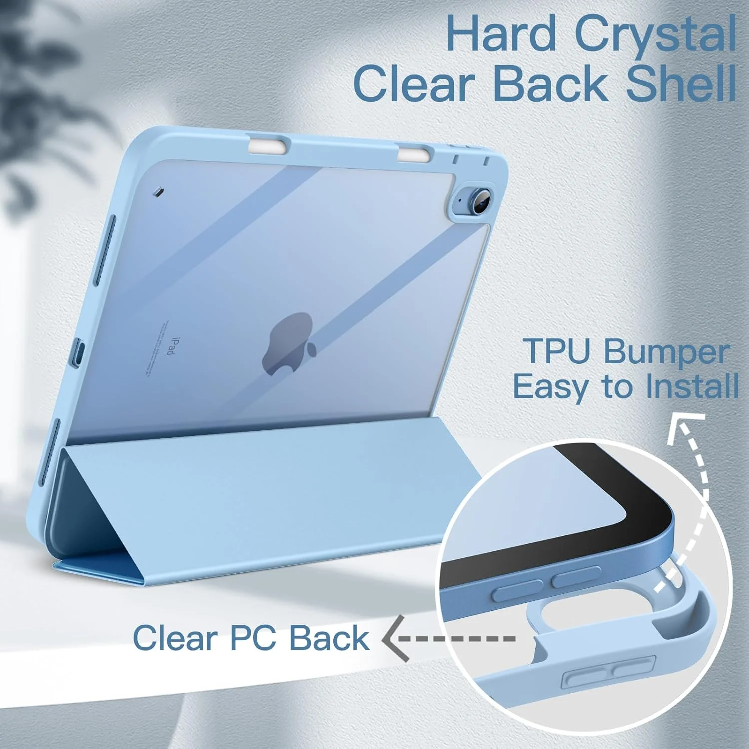 JETech Case for iPad (A16) 11th/10th Generation (2025/2022) with Pencil Holder, Clear Transparent Back Shell Slim Stand Shockproof Tablet Cover, Auto Wake/Sleep (Blue) JETech Case for iPad (A16) 11th/10th Generation (2025/2022) with Pencil Holder, Clear Transparent Back Shell Slim Stand Shockproof Tablet Cover, Auto Wake/Sleep (Blue)