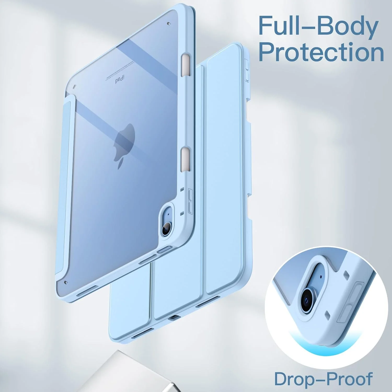 JETech Case for iPad (A16) 11th/10th Generation (2025/2022) with Pencil Holder, Clear Transparent Back Shell Slim Stand Shockproof Tablet Cover, Auto Wake/Sleep (Blue) JETech Case for iPad (A16) 11th/10th Generation (2025/2022) with Pencil Holder, Clear Transparent Back Shell Slim Stand Shockproof Tablet Cover, Auto Wake/Sleep (Blue)