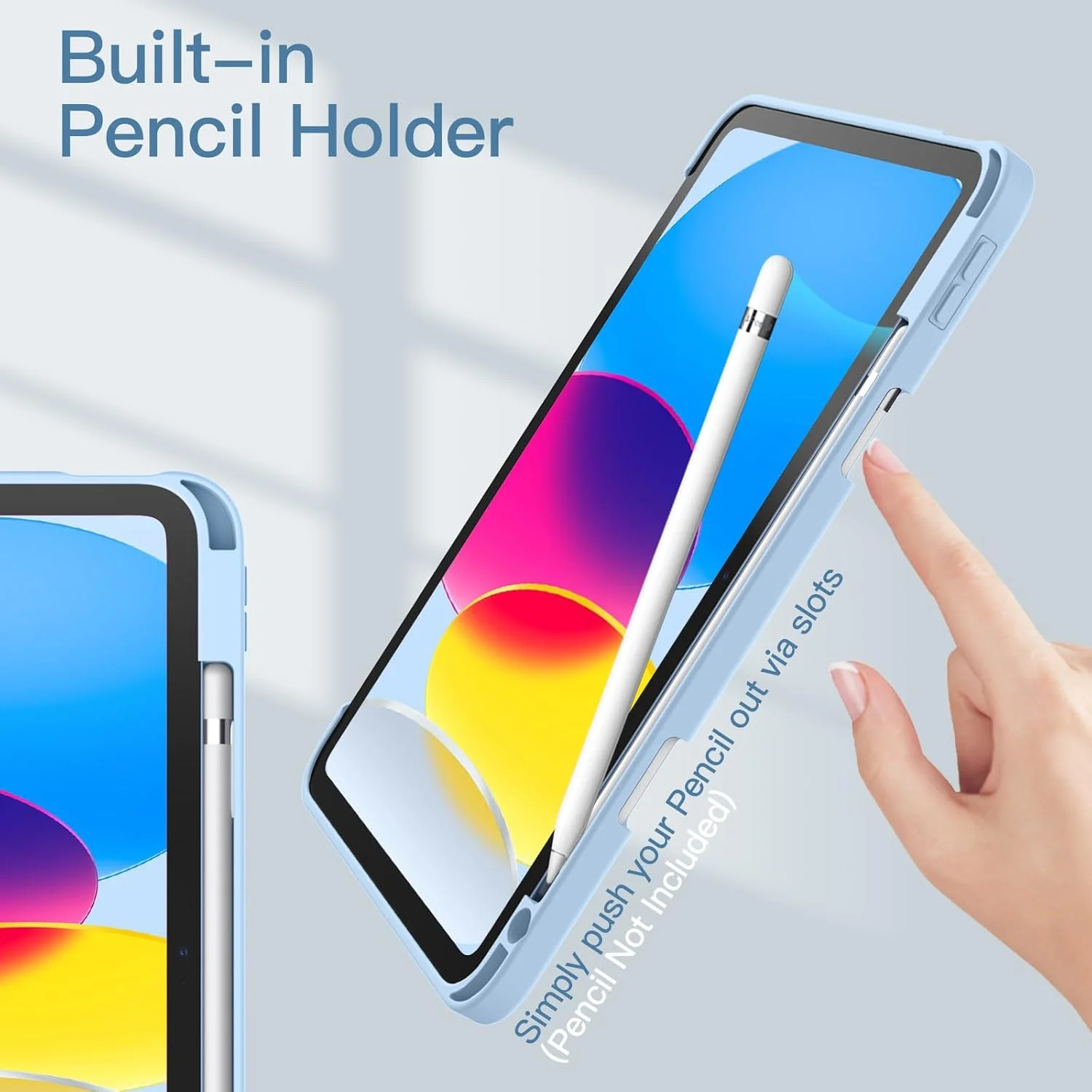 JETech Case for iPad (A16) 11th/10th Generation (2025/2022) with Pencil Holder, Clear Transparent Back Shell Slim Stand Shockproof Tablet Cover, Auto Wake/Sleep (Blue) JETech Case for iPad (A16) 11th/10th Generation (2025/2022) with Pencil Holder, Clear Transparent Back Shell Slim Stand Shockproof Tablet Cover, Auto Wake/Sleep (Blue)