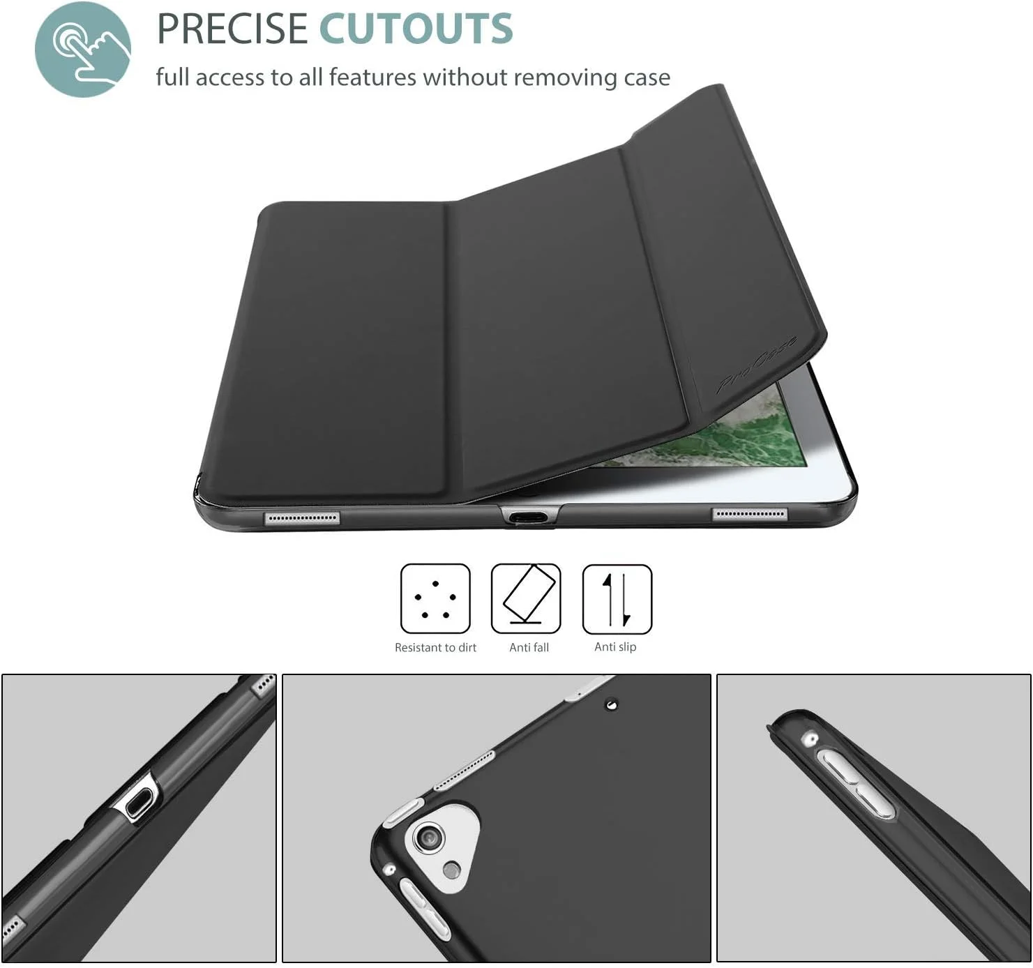 ProCase iPad Pro 12.9 2017/2015 Case (Old Model, 1st & 2nd Gen), Ultra Slim Lightweight Stand Smart Case Shell with Translucent Frosted Back Cover for Apple iPad Pro 12.9 Inch -Black ProCase iPad Pro 12.9 2017/2015 Case (Old Model, 1st & 2nd Gen), Ultra Slim Lightweight Stand Smart Case Shell with Translucent Frosted Back Cover for Apple iPad Pro 12.9 Inch -Black