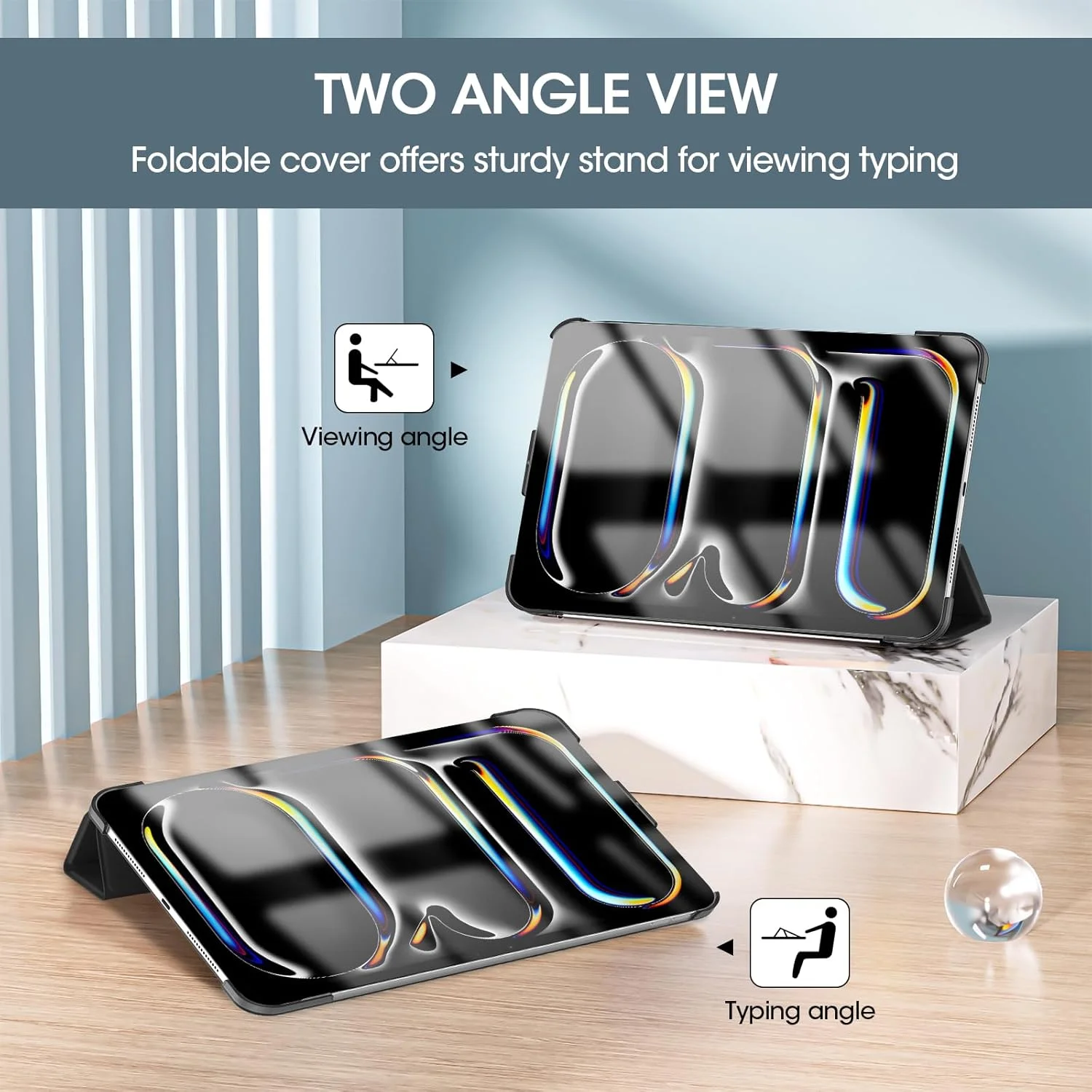 کاور هوشمند ProCase برای آیپد پرو 11 اینچ 2024 M4 (مدل: A2836/A2837/A3006)، کاور محافظ تبلت باریک و تاشو با پشت سخت برای نسل پنجم آیپد پرو 11 اینچ 2024 - مشکی کاور هوشمند ProCase برای آیپد پرو 11 اینچ 2024 M4 (مدل: A2836/A2837/A3006)، کاور محافظ تبلت باریک و تاشو با پشت سخت برای نسل پنجم آیپد پرو 11 اینچ 2024 - مشکی