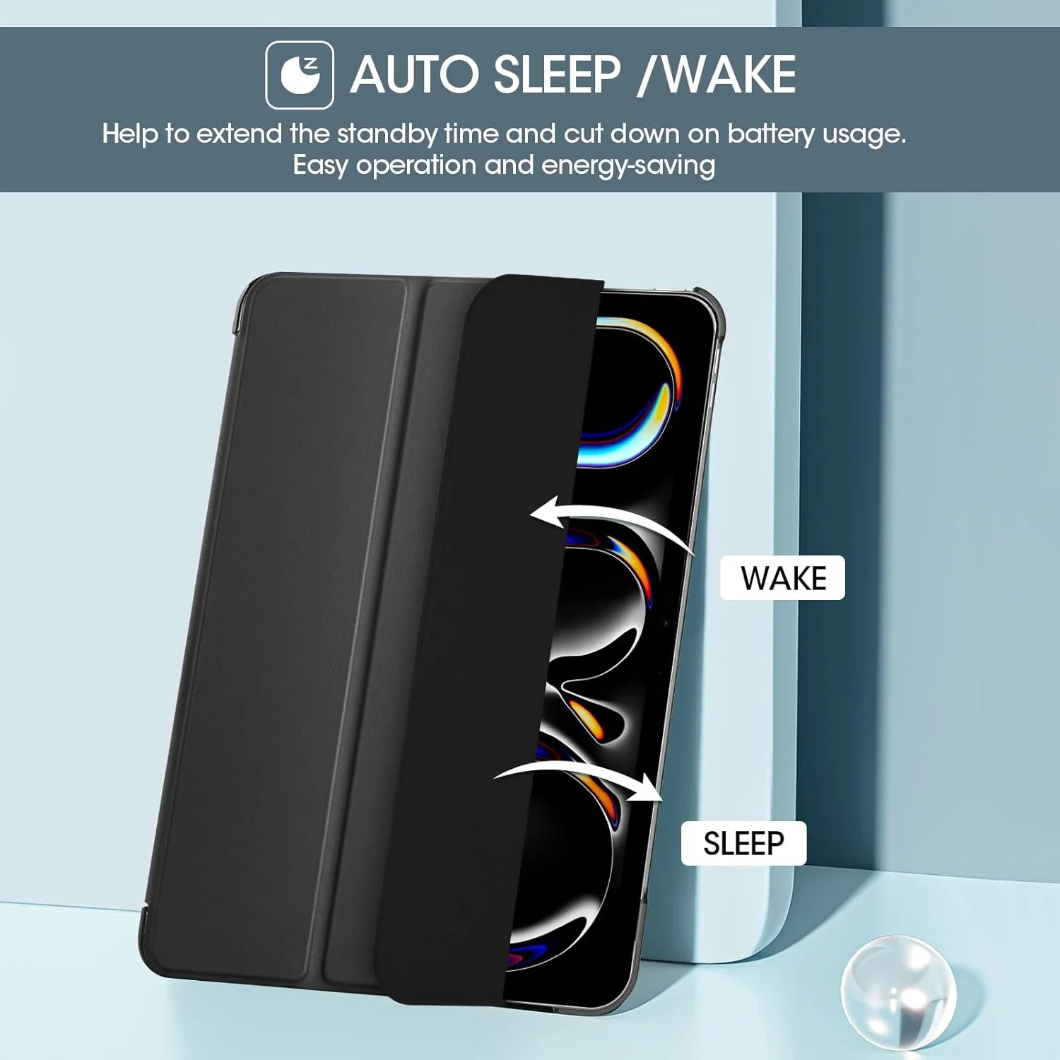 کاور هوشمند ProCase برای آیپد پرو 11 اینچ 2024 M4 (مدل: A2836/A2837/A3006)، کاور محافظ تبلت باریک و تاشو با پشت سخت برای نسل پنجم آیپد پرو 11 اینچ 2024 - مشکی کاور هوشمند ProCase برای آیپد پرو 11 اینچ 2024 M4 (مدل: A2836/A2837/A3006)، کاور محافظ تبلت باریک و تاشو با پشت سخت برای نسل پنجم آیپد پرو 11 اینچ 2024 - مشکی