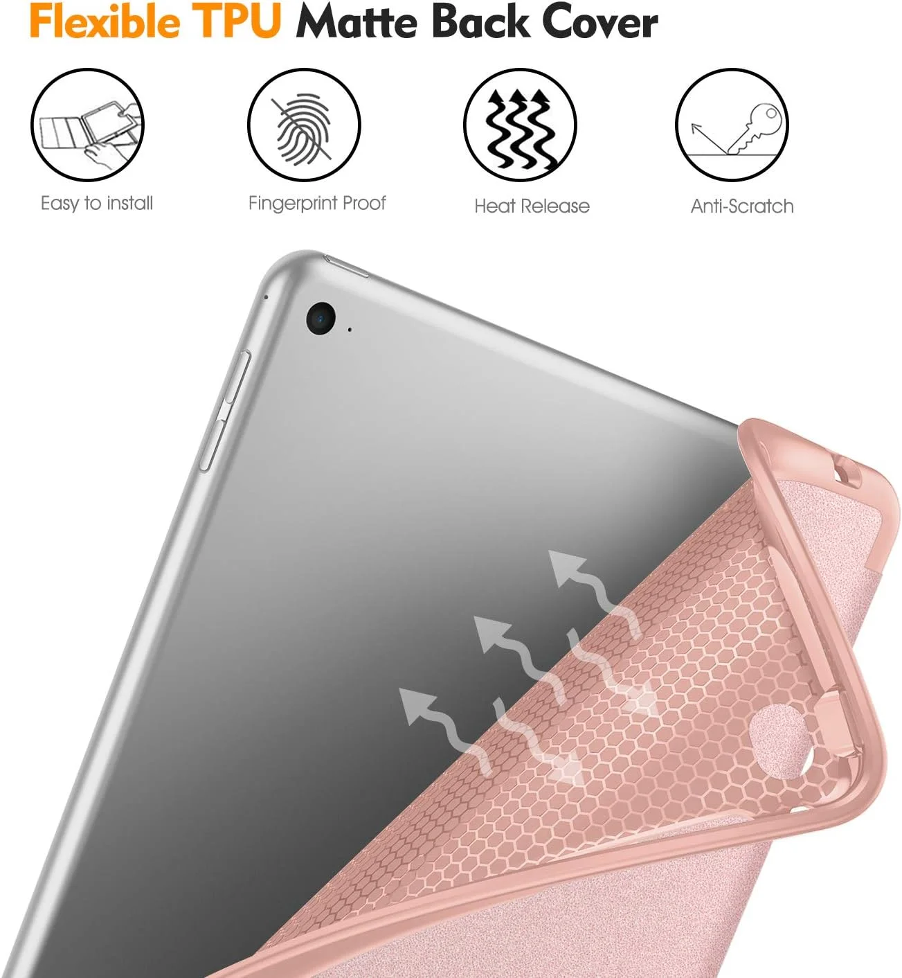 کیف محافظ آیپد 9.7 اینچی 2018 Fintie با جایگاه داخلی قلم اپل - کاور محافظ پشتی TPU نرم و سبک وزن SlimShell با قابلیت بیدار/خواب خودکار برای آیپد 9.7 اینچی 2018 (نسل ششم) - طلایی رز کیف محافظ آیپد 9.7 اینچی 2018 Fintie با جایگاه داخلی قلم اپل - کاور محافظ پشتی TPU نرم و سبک وزن SlimShell با قابلیت بیدار/خواب خودکار برای آیپد 9.7 اینچی 2018 (نسل ششم) - طلایی رز