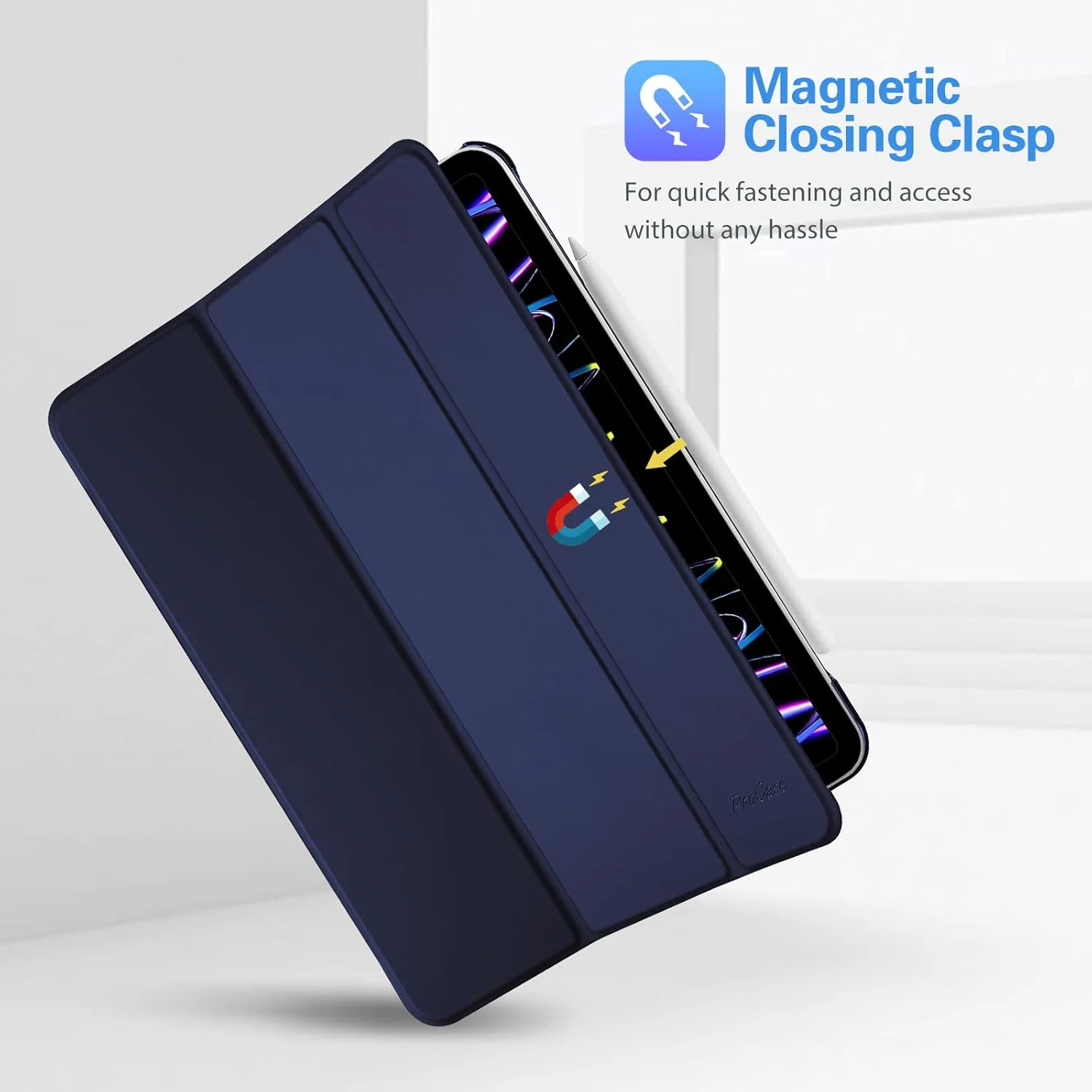 کاور باریک و هوشمند ProCase برای آیپد پرو 11 اینچ مدل های 2022/2021/2020/2018 با قاب پشتی سخت و استند - سرمه ای کاور باریک و هوشمند ProCase برای آیپد پرو 11 اینچ مدل های 2022/2021/2020/2018 با قاب پشتی سخت و استند - سرمه ای