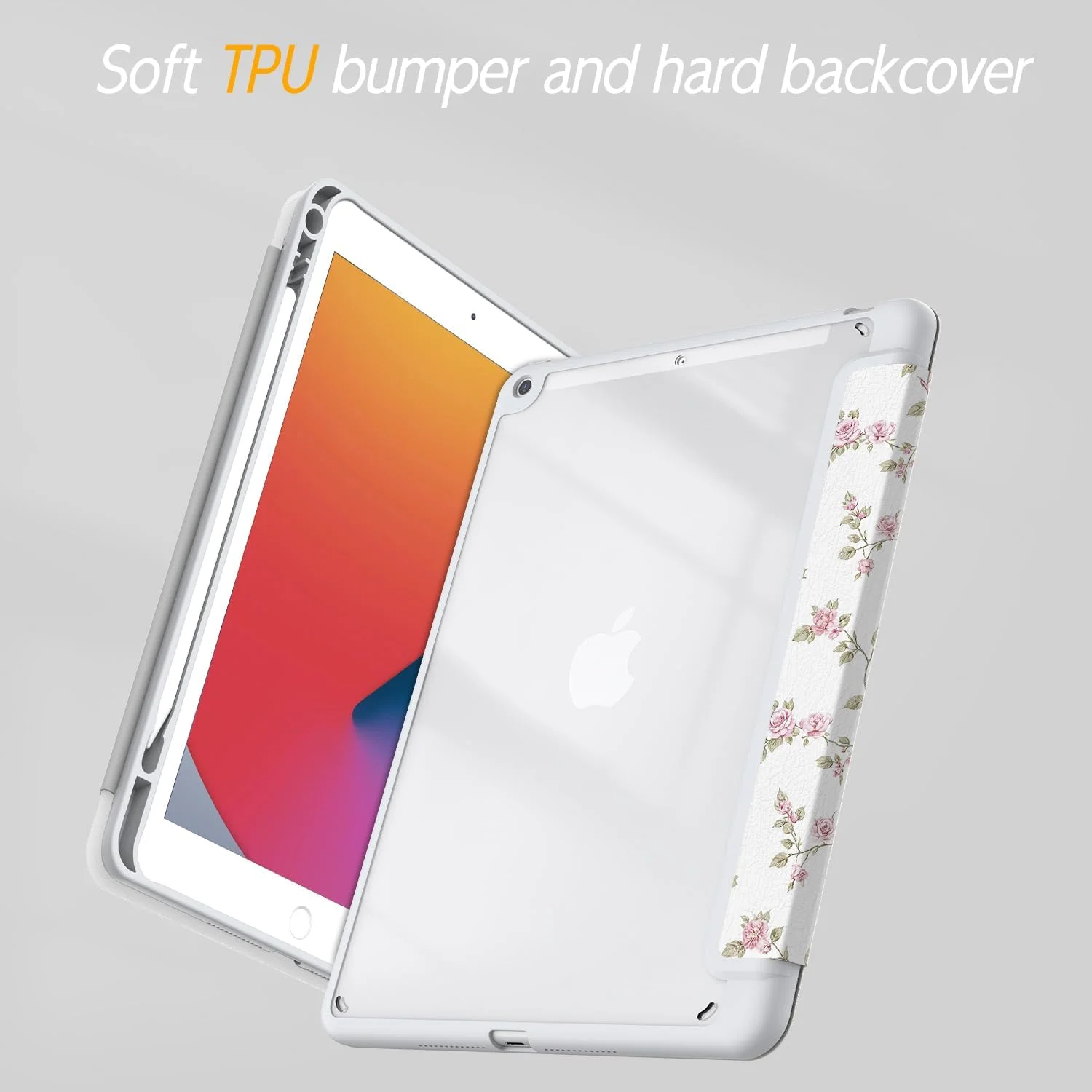 کاور ایکس کلادز مناسب آیپد نسل 9 / 8 / 7 (2021/2020/2019) 10.2 اینچ، کاور با جای قلم، کاور پشتی شفاف با طرح زیبا و جذاب برای دختران و زنان، حالت خواب/بیدار خودکار، گل صورتی کاور ایکس کلادز مناسب آیپد نسل 9 / 8 / 7 (2021/2020/2019) 10.2 اینچ، کاور با جای قلم، کاور پشتی شفاف با طرح زیبا و جذاب برای دختران و زنان، حالت خواب/بیدار خودکار، گل صورتی
