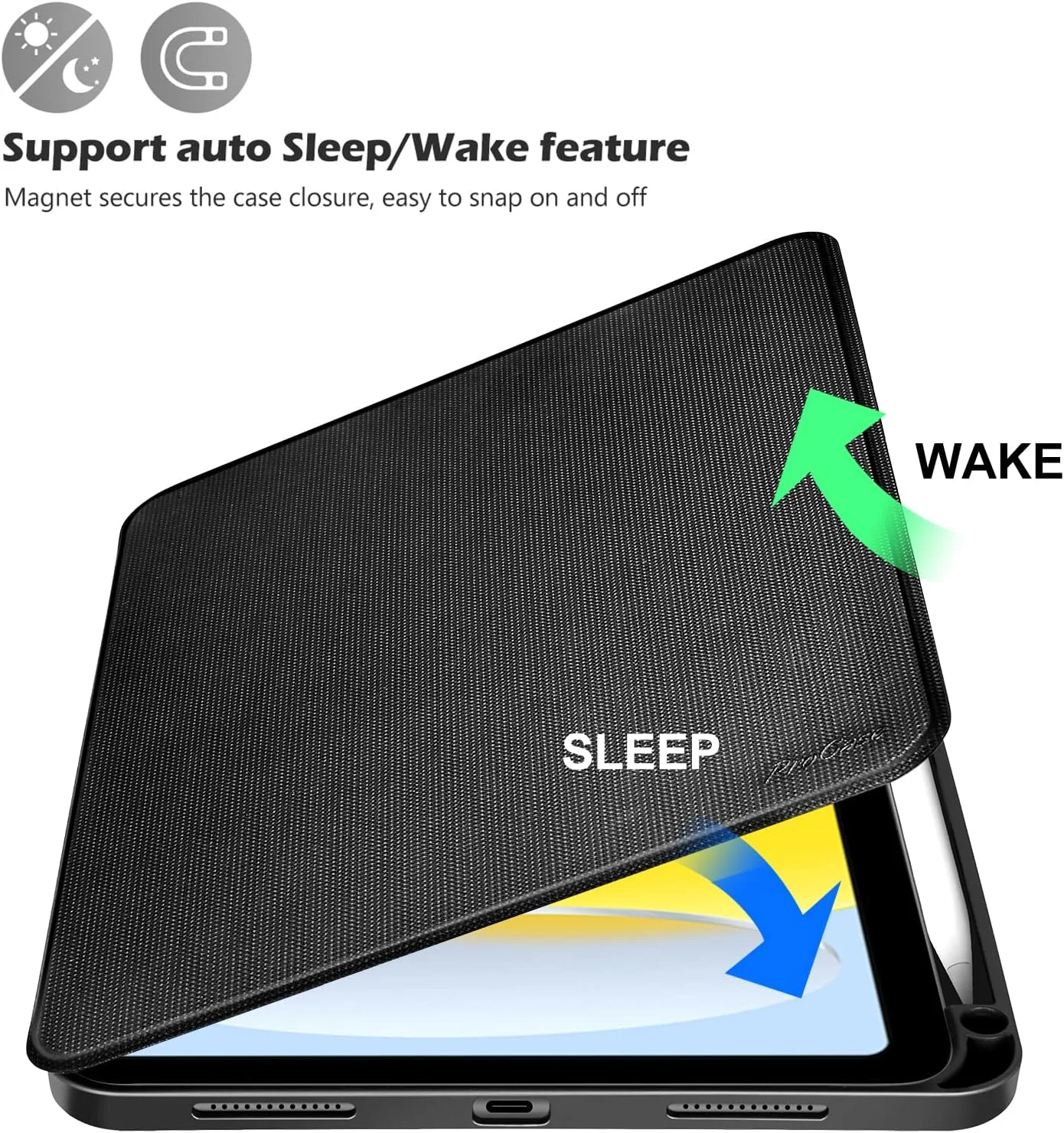 کیف هوشمند ProCase برای آیپد (A16) نسل 11 سال 2025/2022 و آیپد نسل 10 با جای قلم، کاور محافظ باریک و تاشو برای آیپد 11 اینچ 2025 و 10.9 اینچ 2022 - مشکی کیف هوشمند ProCase برای آیپد (A16) نسل 11 سال 2025/2022 و آیپد نسل 10 با جای قلم، کاور محافظ باریک و تاشو برای آیپد 11 اینچ 2025 و 10.9 اینچ 2022 - مشکی