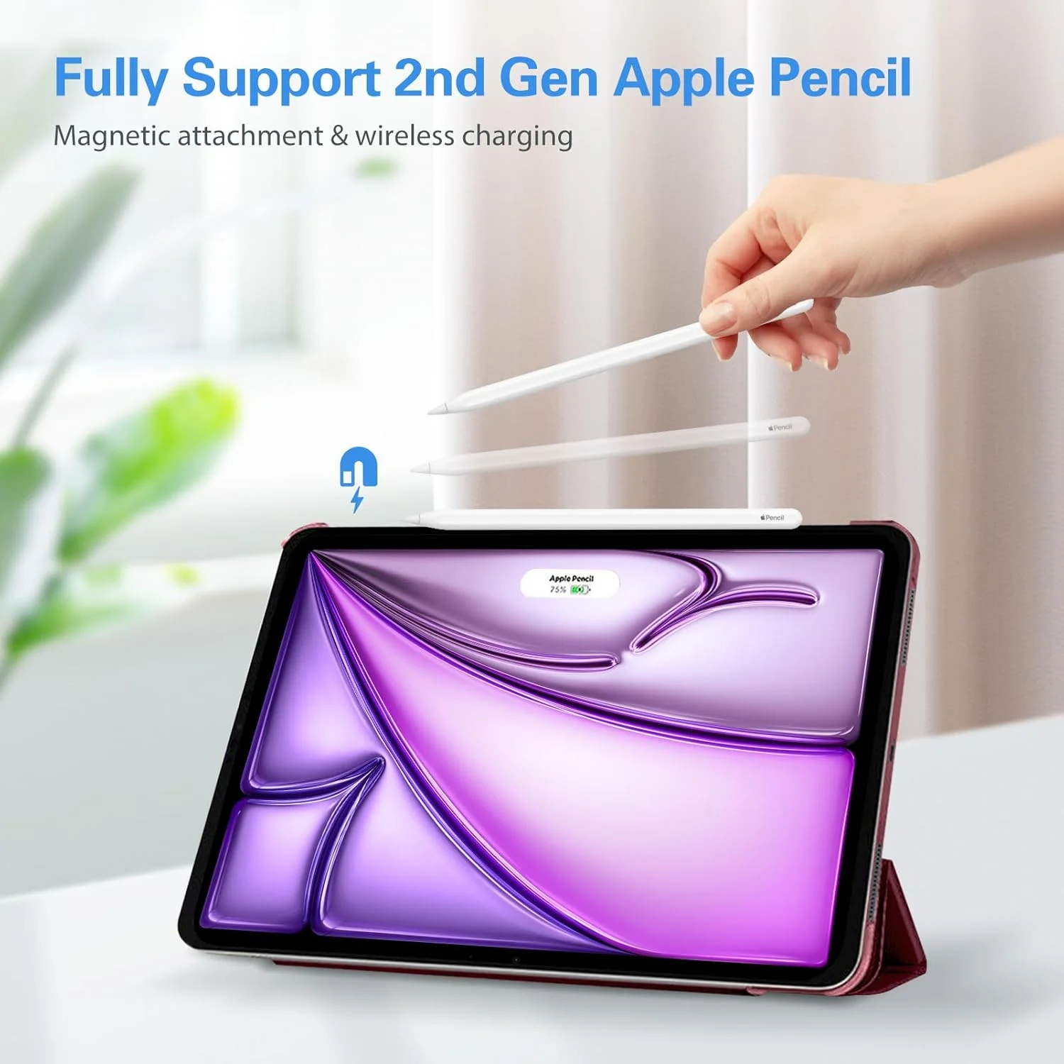 کاور هوشمند ProCase برای آیپد ایر 13 (M3) 2025/ (M2) 2024/ آیپد پرو 12.9 اینچ نسل 6/5/4/3 سال 2022/2021/2020/2018، کاور باریک و سخت با قابلیت استند - رنگ شرابی کاور هوشمند ProCase برای آیپد ایر 13 (M3) 2025/ (M2) 2024/ آیپد پرو 12.9 اینچ نسل 6/5/4/3 سال 2022/2021/2020/2018، کاور باریک و سخت با قابلیت استند - رنگ شرابی