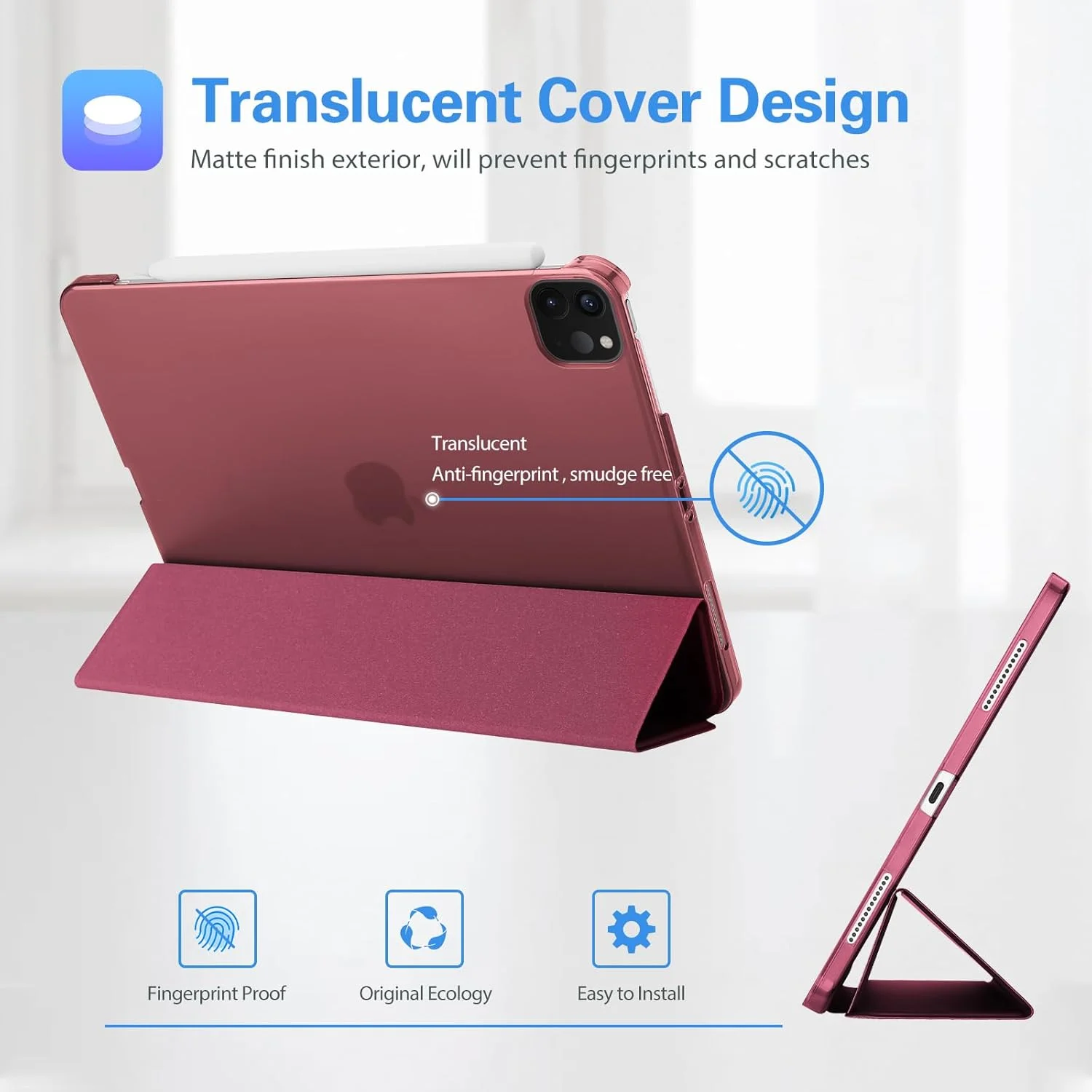 کاور هوشمند ProCase برای آیپد ایر 13 (M3) 2025/ (M2) 2024/ آیپد پرو 12.9 اینچ نسل 6/5/4/3 سال 2022/2021/2020/2018، کاور باریک و سخت با قابلیت استند - رنگ شرابی کاور هوشمند ProCase برای آیپد ایر 13 (M3) 2025/ (M2) 2024/ آیپد پرو 12.9 اینچ نسل 6/5/4/3 سال 2022/2021/2020/2018، کاور باریک و سخت با قابلیت استند - رنگ شرابی