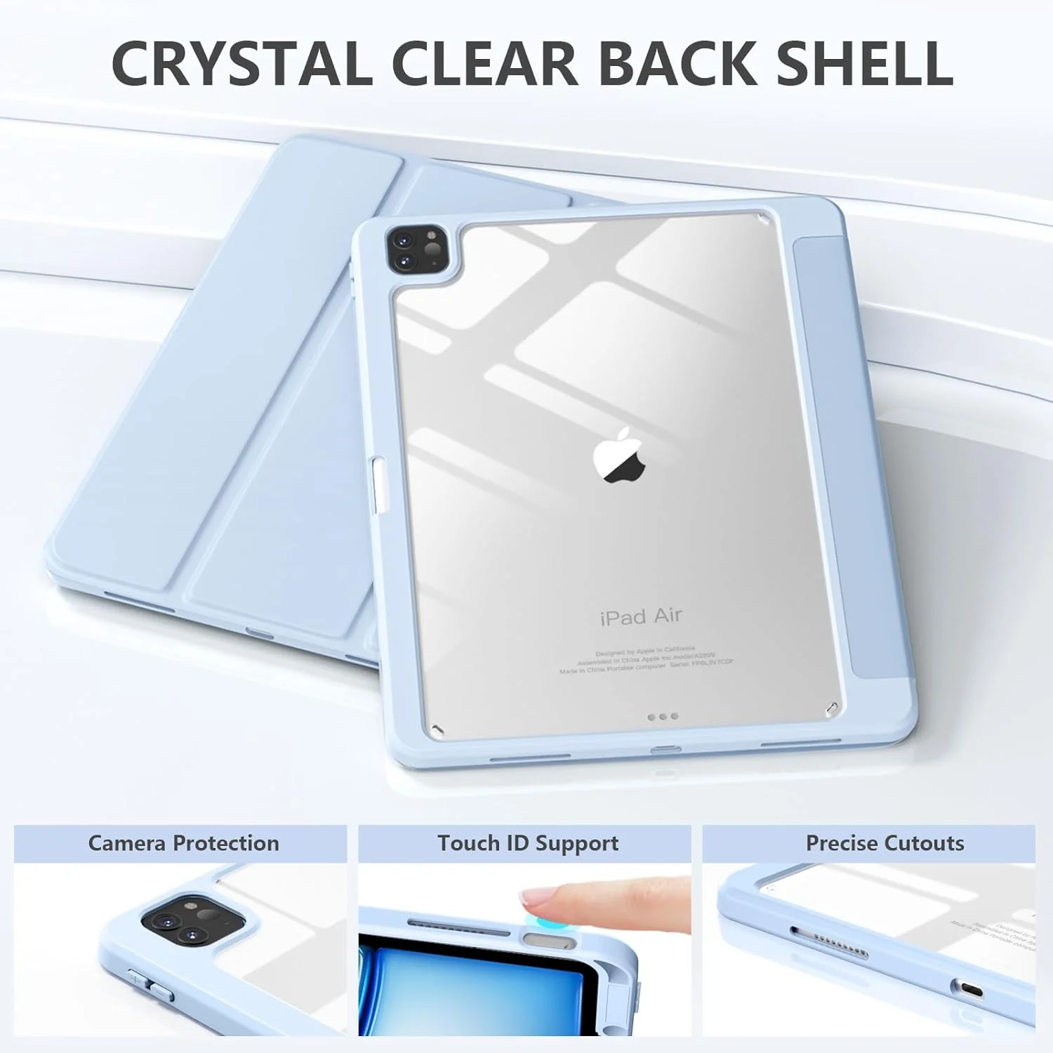 کاور مستن برای آیپد ایر ۱۳ اینچ M2 سال ۲۰۲۴ با جای قلم، سازگار با آیپد پرو ۱۲.۹ اینچ نسل ششم/پنجم/چهارم/سوم سال ۲۰۲۲/۲۰۲۱/۲۰۲۰/۲۰۱۸، بیدار/خواب خودکار، قاب پشتی شفاف باریک، آبی آسمانی کاور مستن برای آیپد ایر ۱۳ اینچ M2 سال ۲۰۲۴ با جای قلم، سازگار با آیپد پرو ۱۲.۹ اینچ نسل ششم/پنجم/چهارم/سوم سال ۲۰۲۲/۲۰۲۱/۲۰۲۰/۲۰۱۸، بیدار/خواب خودکار، قاب پشتی شفاف باریک، آبی آسمانی