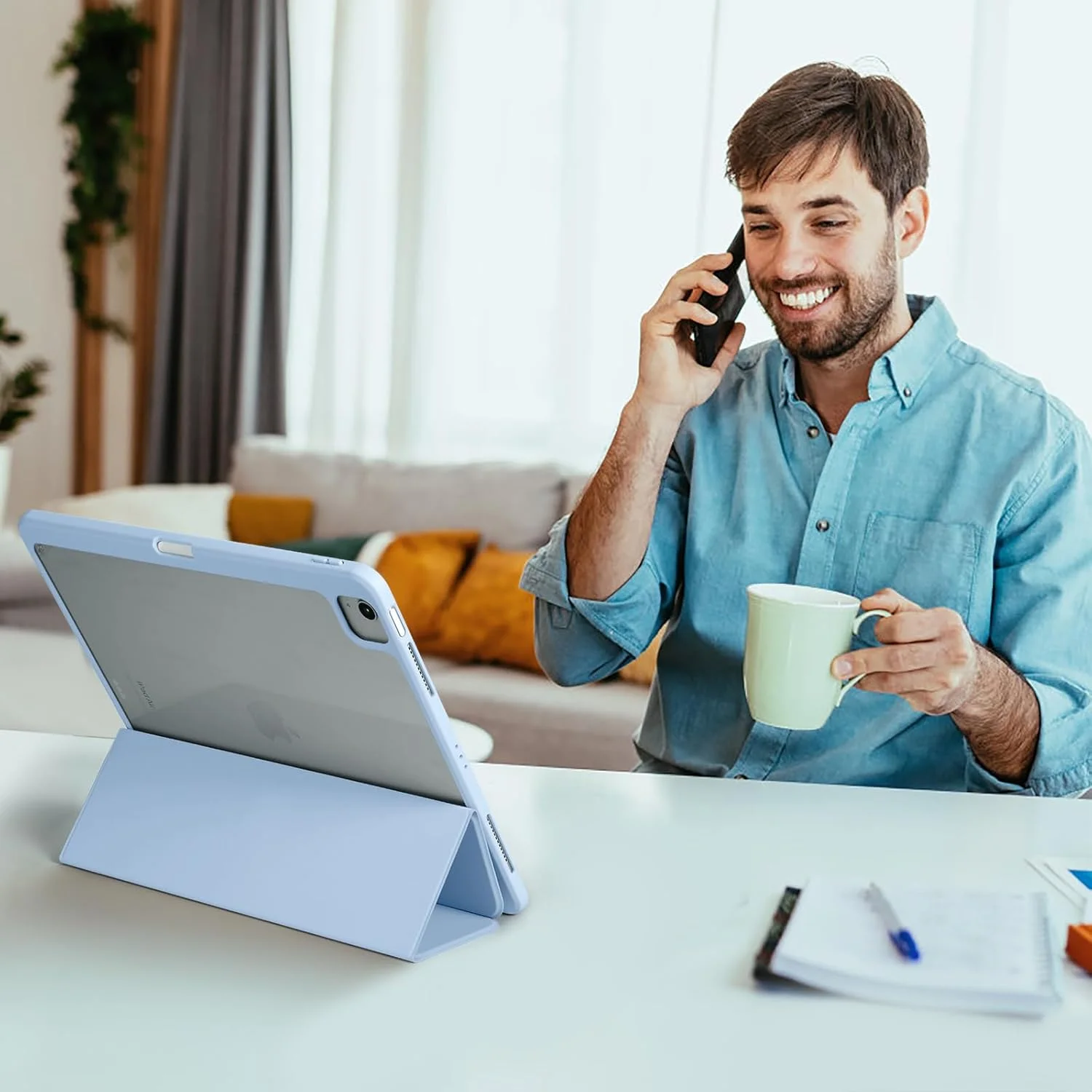 کاور مستن برای آیپد ایر ۱۳ اینچ M2 سال ۲۰۲۴ با جای قلم، سازگار با آیپد پرو ۱۲.۹ اینچ نسل ششم/پنجم/چهارم/سوم سال ۲۰۲۲/۲۰۲۱/۲۰۲۰/۲۰۱۸، بیدار/خواب خودکار، قاب پشتی شفاف باریک، آبی آسمانی کاور مستن برای آیپد ایر ۱۳ اینچ M2 سال ۲۰۲۴ با جای قلم، سازگار با آیپد پرو ۱۲.۹ اینچ نسل ششم/پنجم/چهارم/سوم سال ۲۰۲۲/۲۰۲۱/۲۰۲۰/۲۰۱۸، بیدار/خواب خودکار، قاب پشتی شفاف باریک، آبی آسمانی