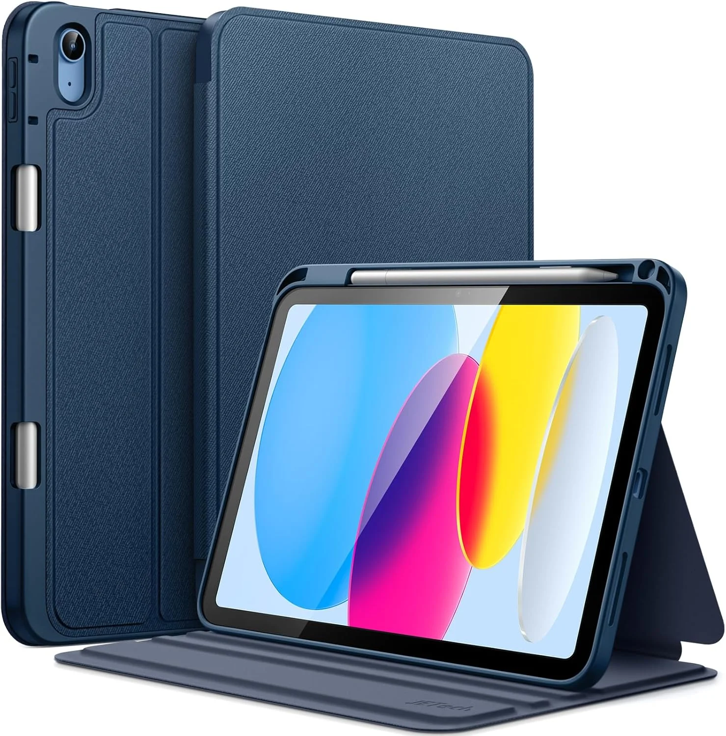 کاور JETech برای آیپد (A16) نسل 11/10 (2025/2022) با جای قلم، کاور محافظ تبلت باریک با قابلیت استند، زاویه دید چندگانه (سرمه ای) کاور JETech برای آیپد (A16) نسل 11/10 (2025/2022) با جای قلم، کاور محافظ تبلت باریک با قابلیت استند، زاویه دید چندگانه (سرمه ای)