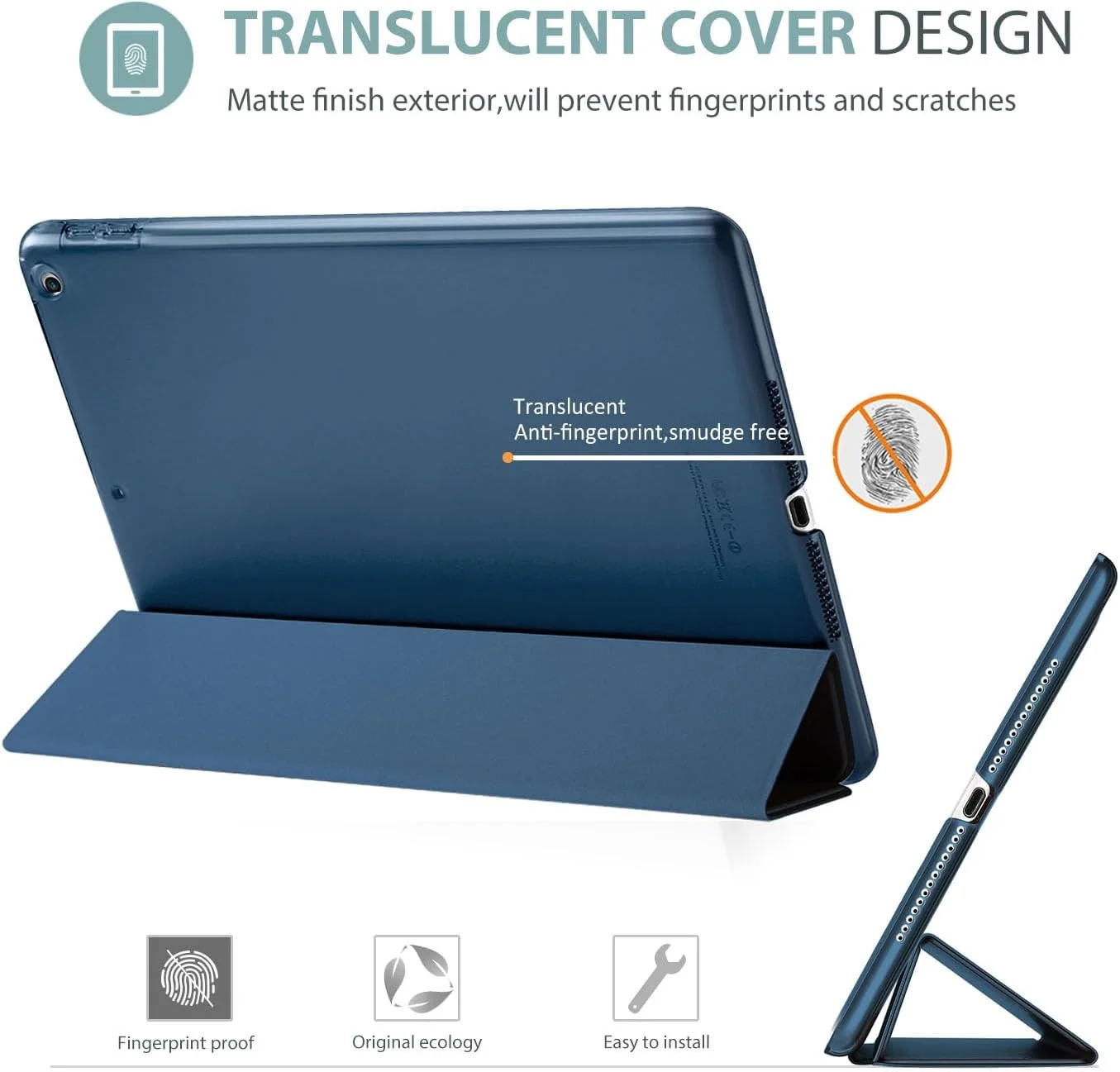 کاور هوشمند ProCase برای آیپد 9.7 اینچی نسل ششم/پنجم 2018 2017 (مدل: A1893 A1954 A1822 A1823)، کاور استند فوق العاده باریک و سبک با پشت مات شفاف - سرمه ای کاور هوشمند ProCase برای آیپد 9.7 اینچی نسل ششم/پنجم 2018 2017 (مدل: A1893 A1954 A1822 A1823)، کاور استند فوق العاده باریک و سبک با پشت مات شفاف - سرمه ای