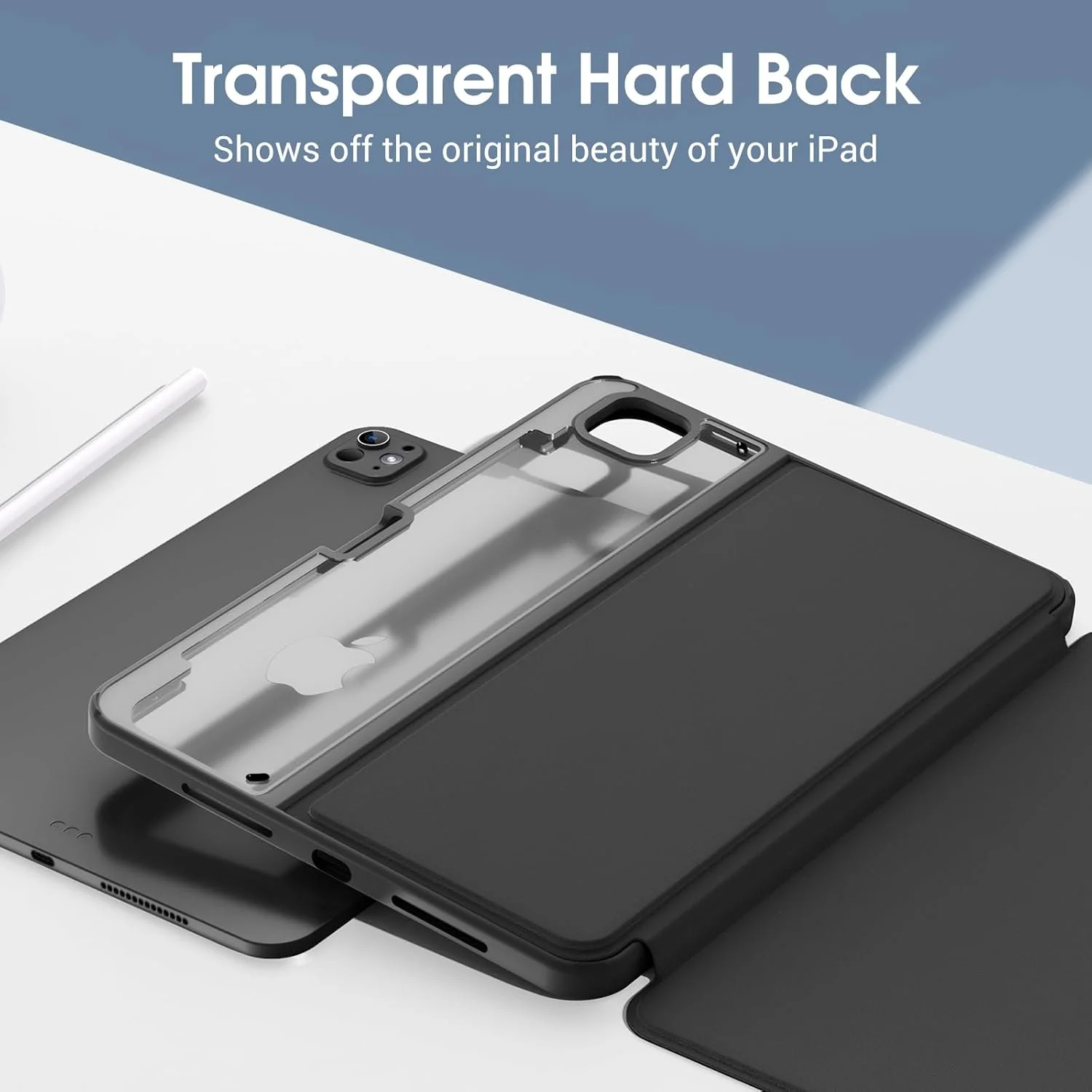 کاور هوشمند ProCase برای آیپد پرو 11 اینچ 2024 M4 با جای قلم، کاور باریک و شفاف تاشو سه گوش برای آیپد پرو 11 اینچ نسل پنجم 2024 - مشکی کاور هوشمند ProCase برای آیپد پرو 11 اینچ 2024 M4 با جای قلم، کاور باریک و شفاف تاشو سه گوش برای آیپد پرو 11 اینچ نسل پنجم 2024 - مشکی