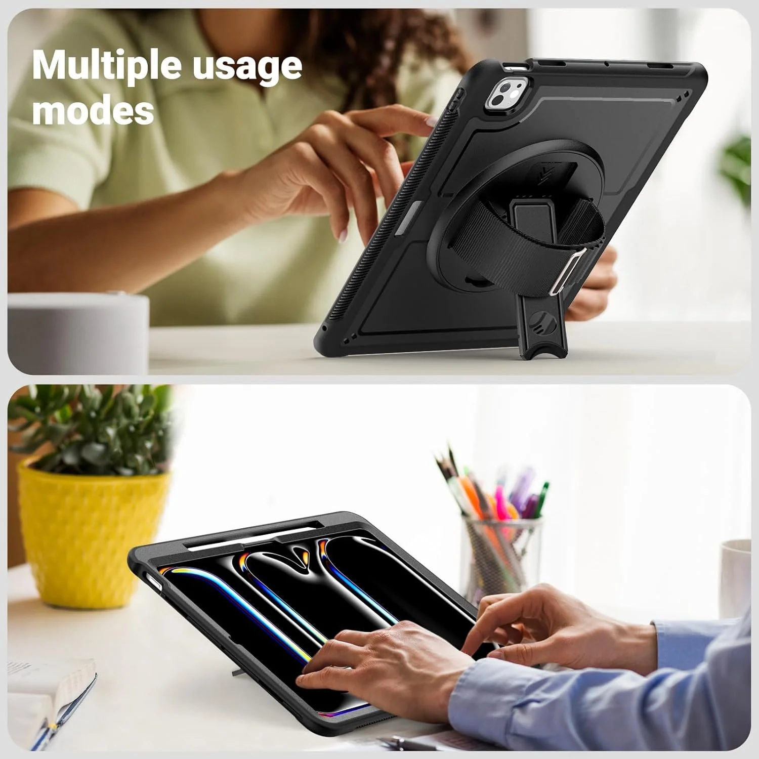 کاور محافظ آیپد پرو ۱۳ اینچ Next Plug مدل M4 (2024)، دارای بند دستی، محافظ صفحه نمایش، مناسب کودکان، دارای محافظت سه لایه، جای قلم و مداد، پایه قابل تنظیم با قابلیت بالا بردن صفحه نمایش و ضد ضربه کاور محافظ آیپد پرو ۱۳ اینچ Next Plug مدل M4 (2024)، دارای بند دستی، محافظ صفحه نمایش، مناسب کودکان، دارای محافظت سه لایه، جای قلم و مداد، پایه قابل تنظیم با قابلیت بالا بردن صفحه نمایش و ضد ضربه