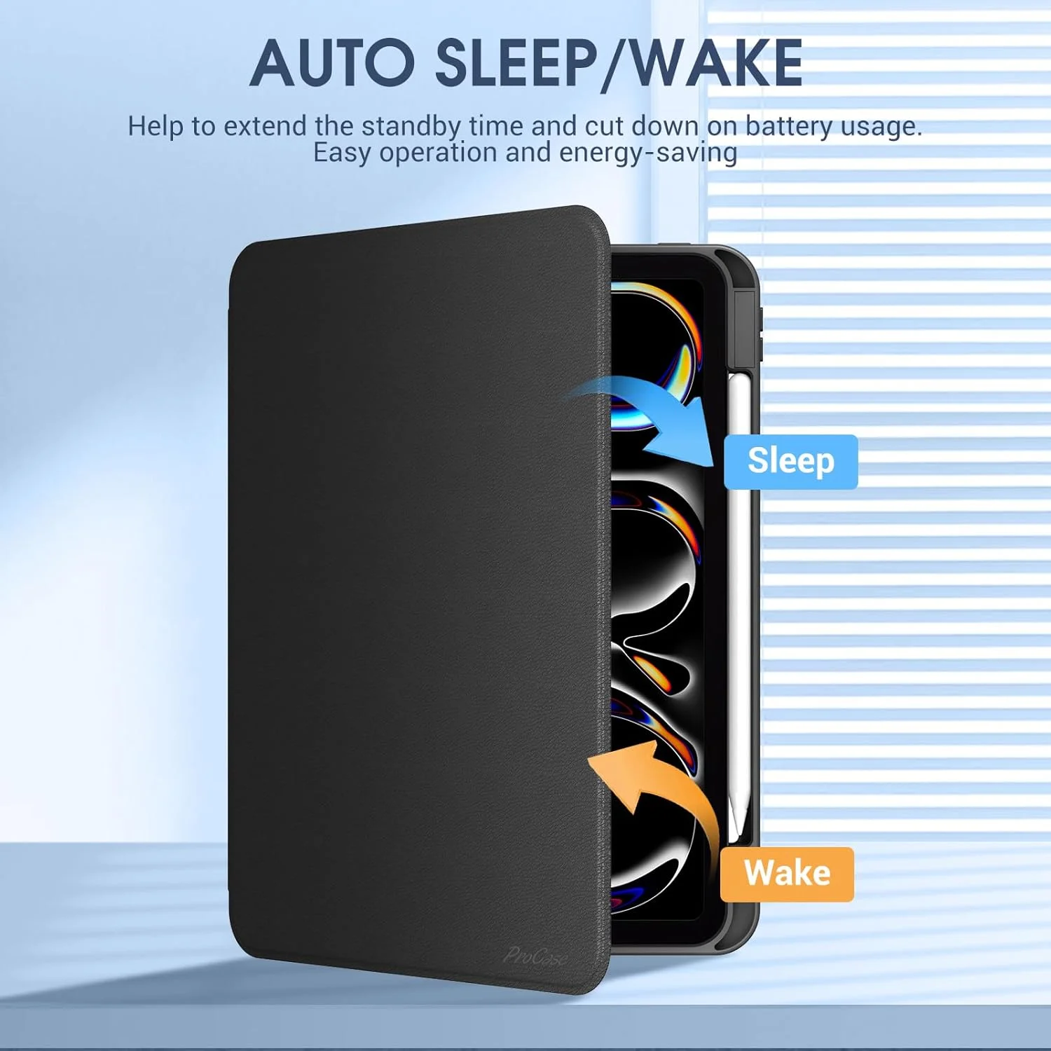 کاور هوشمند ProCase برای آیپد پرو 11 اینچ 2024 M4 با جای قلم، کاور باریک و شفاف تاشو سه گوش برای آیپد پرو 11 اینچ نسل پنجم 2024 - مشکی کاور هوشمند ProCase برای آیپد پرو 11 اینچ 2024 M4 با جای قلم، کاور باریک و شفاف تاشو سه گوش برای آیپد پرو 11 اینچ نسل پنجم 2024 - مشکی