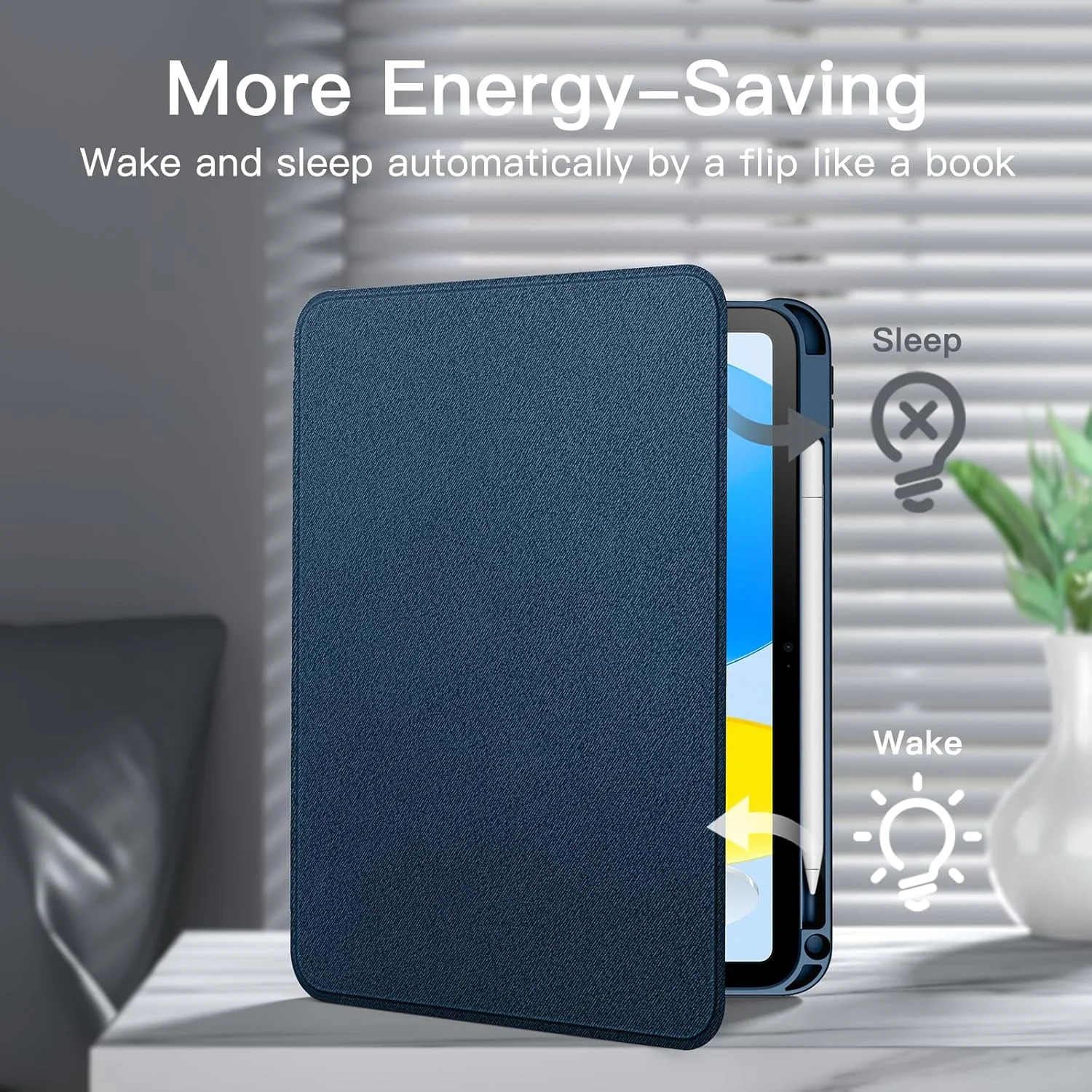 کاور JETech برای آیپد (A16) نسل 11/10 (2025/2022) با جای قلم، کاور محافظ تبلت باریک با قابلیت استند، زاویه دید چندگانه (سرمه ای) کاور JETech برای آیپد (A16) نسل 11/10 (2025/2022) با جای قلم، کاور محافظ تبلت باریک با قابلیت استند، زاویه دید چندگانه (سرمه ای)