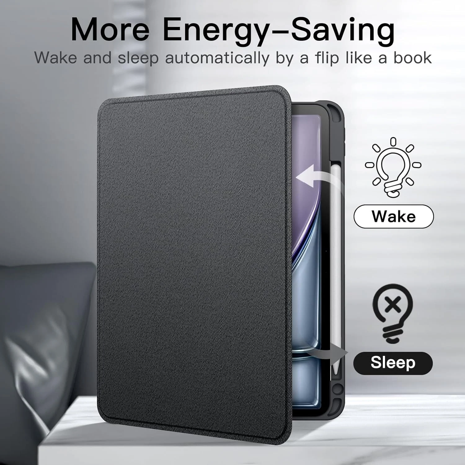 کاور JETech برای آیپد ایر 11 اینچی M3/M2 (2025/2024)، آیپد ایر 5/4 (2022/2020 نسل پنجم/چهارم 10.9 اینچی) با جای قلم، کاور محافظ تبلت باریک با قابلیت استند، زاویه دید چندگانه (مشکی) کاور JETech برای آیپد ایر 11 اینچی M3/M2 (2025/2024)، آیپد ایر 5/4 (2022/2020 نسل پنجم/چهارم 10.9 اینچی) با جای قلم، کاور محافظ تبلت باریک با قابلیت استند، زاویه دید چندگانه (مشکی)