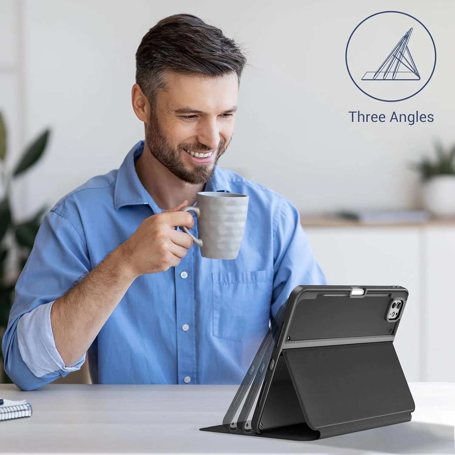 کاور هوشمند ProCase برای آیپد پرو 11 اینچ 2024 M4 با جای قلم، کاور باریک و شفاف تاشو سه گوش برای آیپد پرو 11 اینچ نسل پنجم 2024 - مشکی کاور هوشمند ProCase برای آیپد پرو 11 اینچ 2024 M4 با جای قلم، کاور باریک و شفاف تاشو سه گوش برای آیپد پرو 11 اینچ نسل پنجم 2024 - مشکی