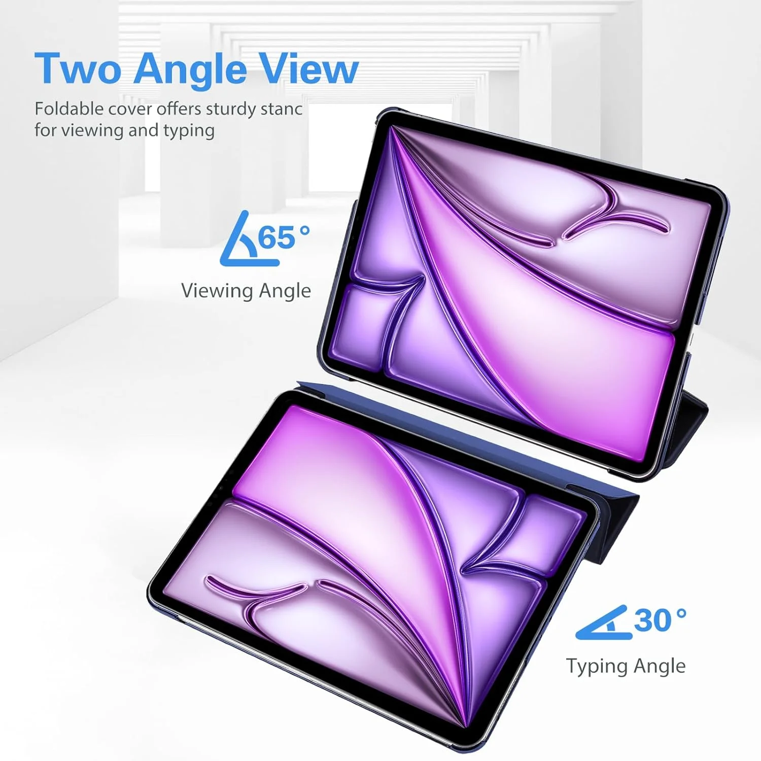 کیف هوشمند ProCase برای آیپد ایر 13 اینچی (M3) 2025/ (M2) 2024/ آیپد پرو 12.9 اینچی نسل ششم/پنجم/چهارم/سوم 2022/2021/2020/2018، کاور هوشمند باریک با پشت سخت - سرمه ای کیف هوشمند ProCase برای آیپد ایر 13 اینچی (M3) 2025/ (M2) 2024/ آیپد پرو 12.9 اینچی نسل ششم/پنجم/چهارم/سوم 2022/2021/2020/2018، کاور هوشمند باریک با پشت سخت - سرمه ای