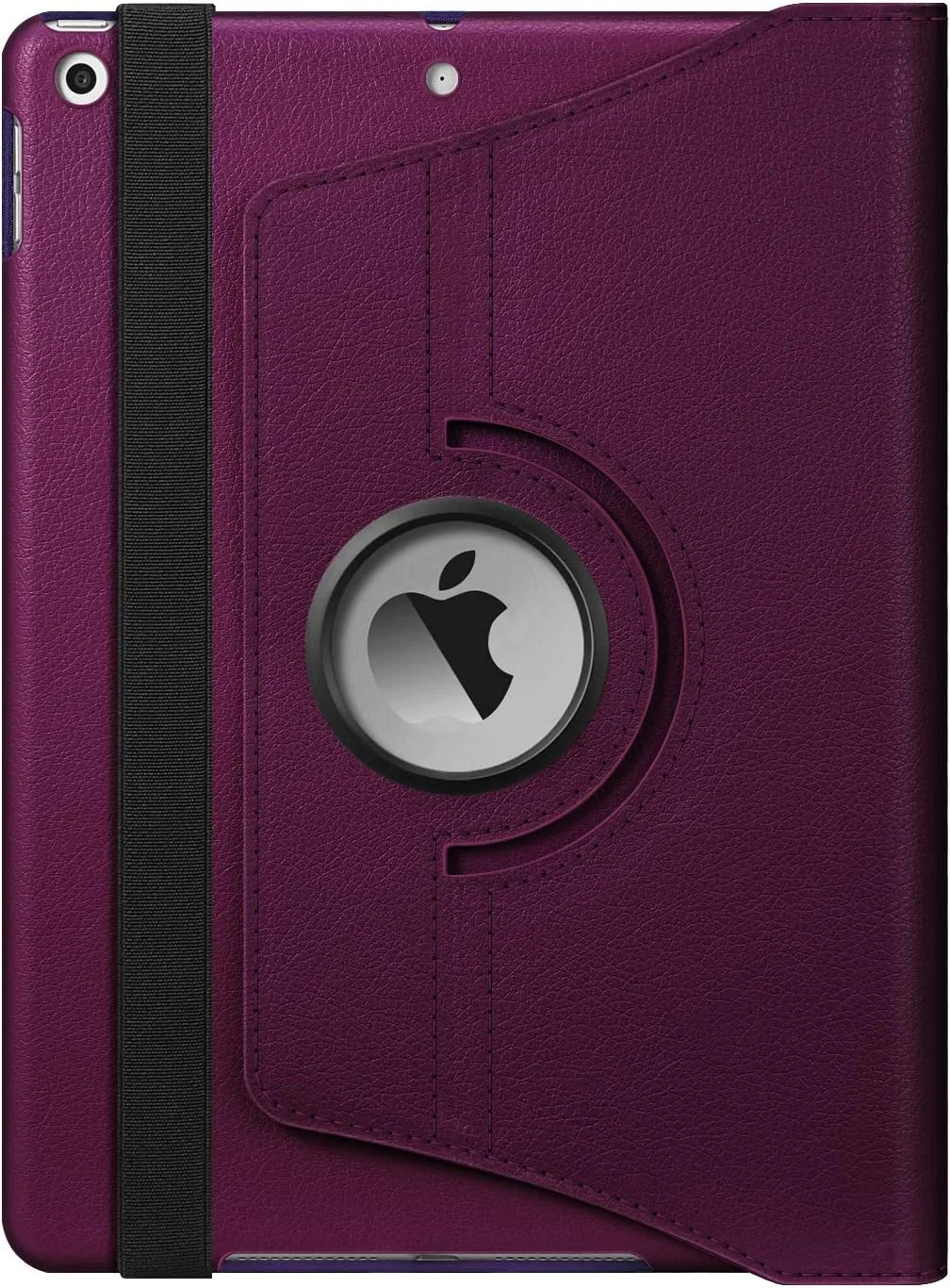 کیف چرخشی Fintie برای آیپد نسل هفتم 10.2 اینچی 2019 - [دارای جای مداد داخلی] کاور محافظ هوشمند چرخشی 360 درجه با قابلیت خواب/بیدار شدن خودکار برای تبلت آیپد 10.2 اینچی، بنفش
