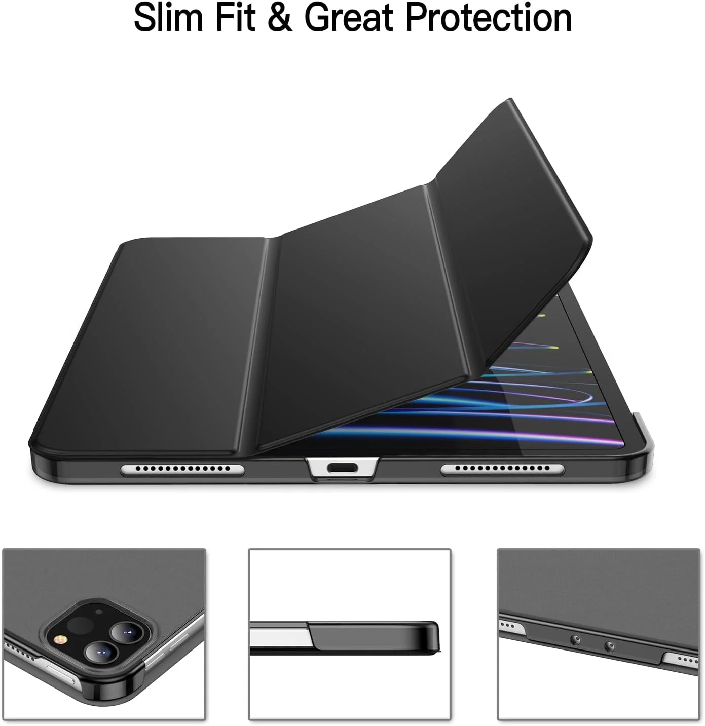 کاور JETech برای آیپد پرو ۱۱ اینچی، مدل ۲۰۲۲/۲۰۲۱/۲۰۲۰/۲۰۱۸، سازگار با قلم، دارای قابلیت بیدار/خواب خودکار (مشکی) کاور JETech برای آیپد پرو ۱۱ اینچی، مدل ۲۰۲۲/۲۰۲۱/۲۰۲۰/۲۰۱۸، سازگار با قلم، دارای قابلیت بیدار/خواب خودکار (مشکی)