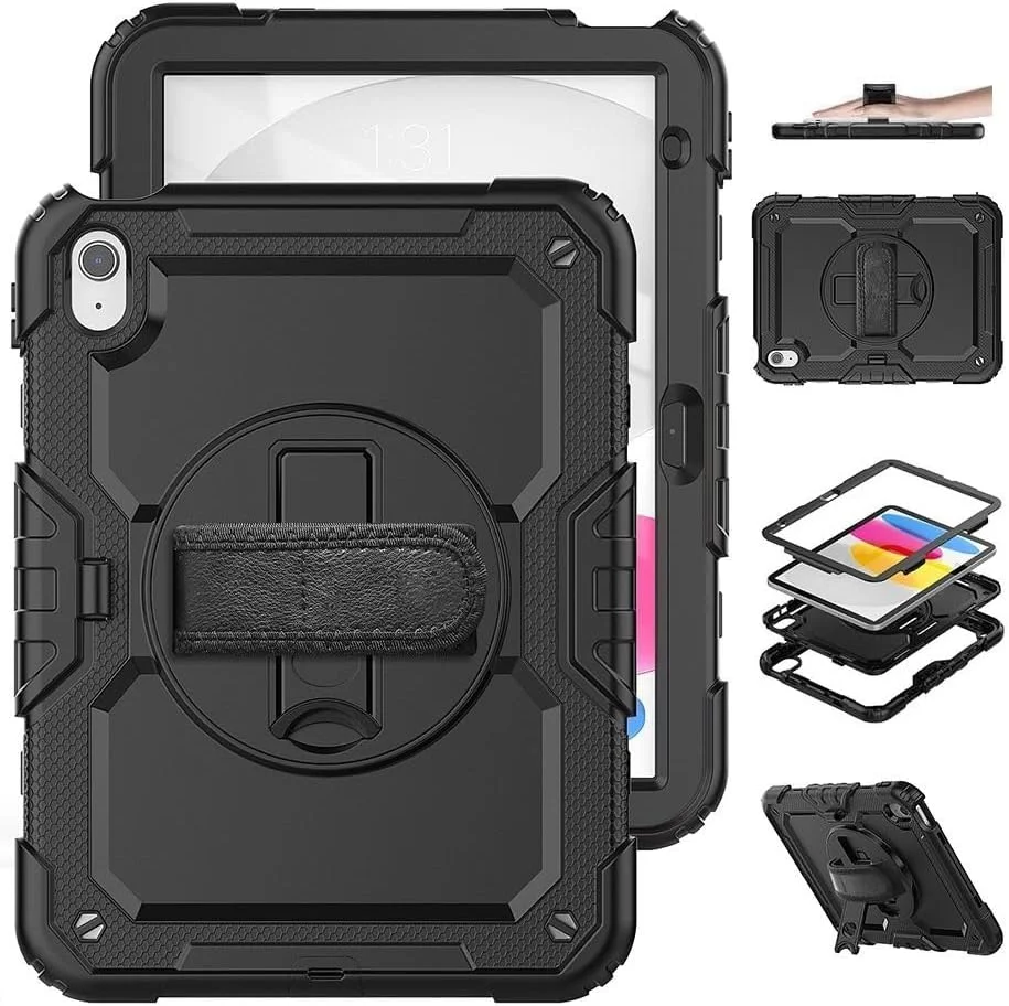 کاور محافظ آیپد نسل 10 مدل Next Plug® با بند دستی، محافظ صفحه نمایش، مناسب کودکان، با محافظت 3 لایه و جای قلم برای آیپد ایر 10 و 11 اینچی نسل 10.9/11 اینچی 2022 کاور محافظ آیپد نسل 10 مدل Next Plug® با بند دستی، محافظ صفحه نمایش، مناسب کودکان، با محافظت 3 لایه و جای قلم برای آیپد ایر 10 و 11 اینچی نسل 10.9/11 اینچی 2022