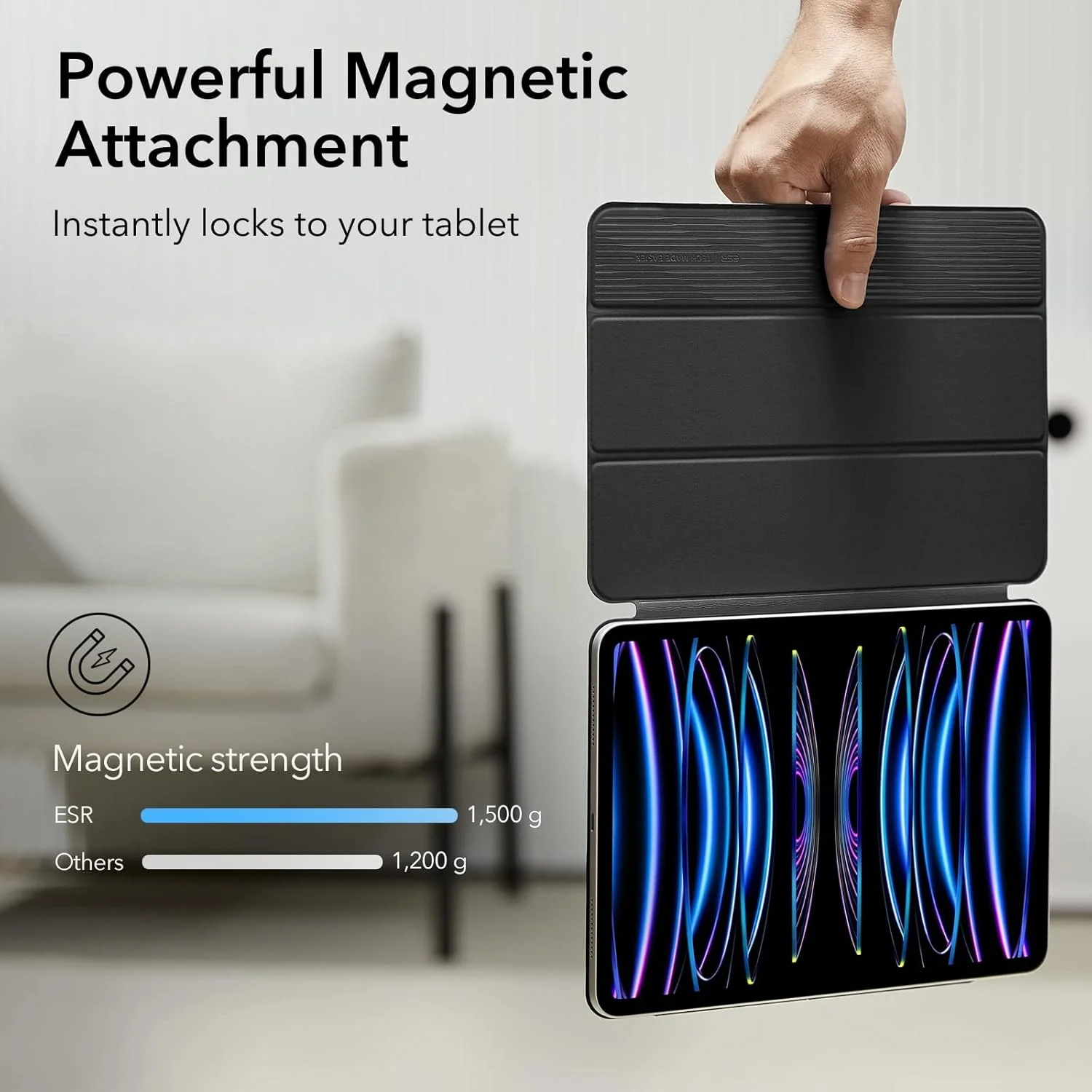 کاور آهنربایی ESR مناسب آیپد پرو 11 اینچ (2022/2021/2020)، اتصال مغناطیسی راحت، استند دو حالته، پشتیبانی کامل از قلم 2، حالت خواب/بیدار خودکار، مشکی کاور آهنربایی ESR مناسب آیپد پرو 11 اینچ (2022/2021/2020)، اتصال مغناطیسی راحت، استند دو حالته، پشتیبانی کامل از قلم 2، حالت خواب/بیدار خودکار، مشکی