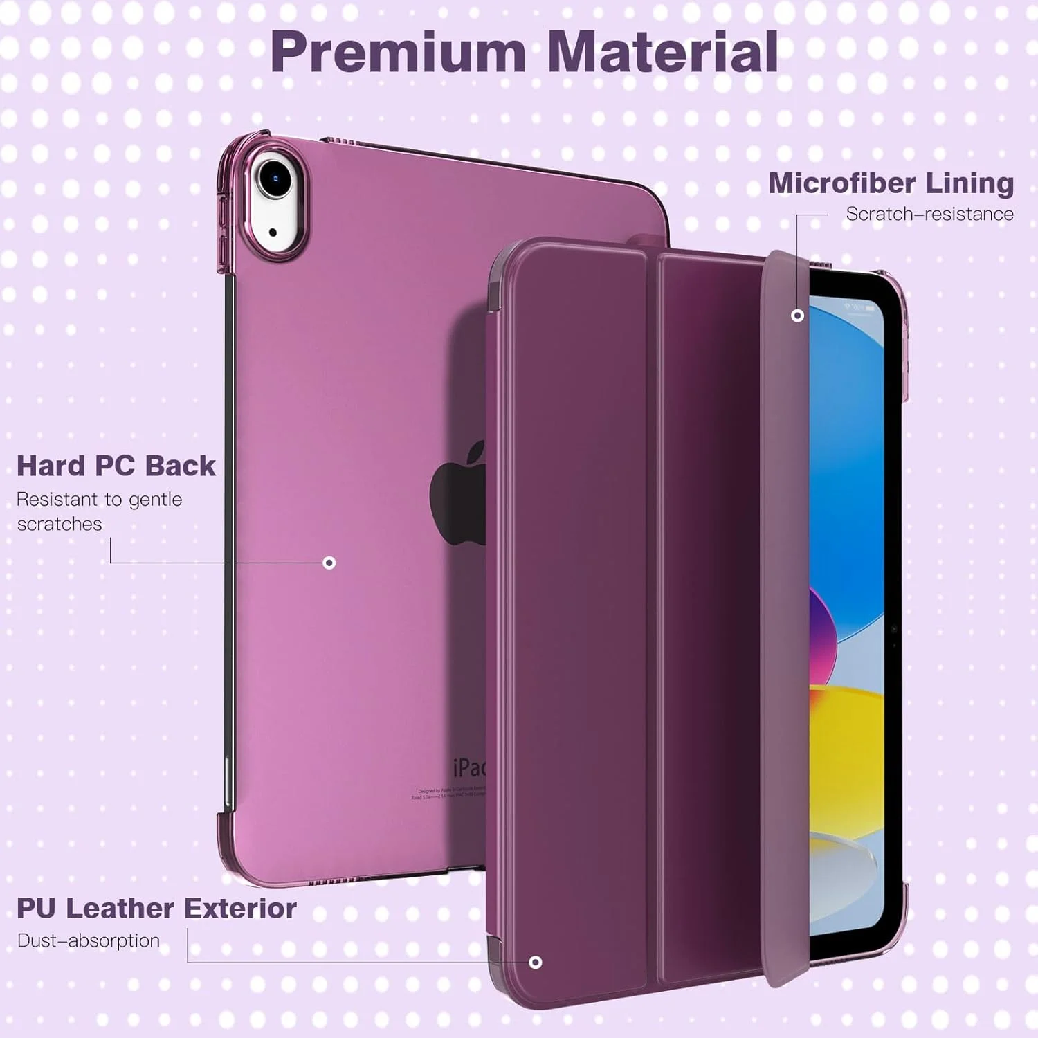 کیف محافظ TiMOVO برای آیپد نسل 10 سال 2022، کاور باریک استنددار برای آیپد 10.9 اینچی، فولیو هوشمند با قابلیت بیدار/خواب خودکار با قاب پشتی نیمه شفاف PC سخت، مناسب برای آیپد 10، بنفش تیره کیف محافظ TiMOVO برای آیپد نسل 10 سال 2022، کاور باریک استنددار برای آیپد 10.9 اینچی، فولیو هوشمند با قابلیت بیدار/خواب خودکار با قاب پشتی نیمه شفاف PC سخت، مناسب برای آیپد 10، بنفش تیره