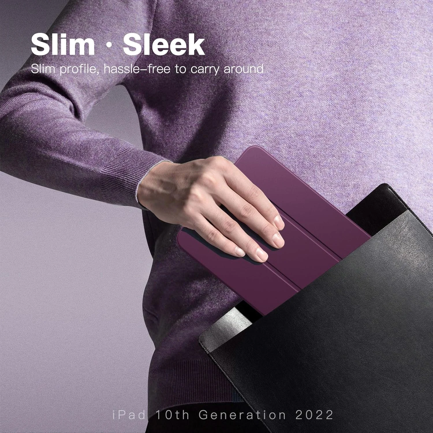 کیف محافظ TiMOVO برای آیپد نسل 10 سال 2022، کاور باریک استنددار برای آیپد 10.9 اینچی، فولیو هوشمند با قابلیت بیدار/خواب خودکار با قاب پشتی نیمه شفاف PC سخت، مناسب برای آیپد 10، بنفش تیره کیف محافظ TiMOVO برای آیپد نسل 10 سال 2022، کاور باریک استنددار برای آیپد 10.9 اینچی، فولیو هوشمند با قابلیت بیدار/خواب خودکار با قاب پشتی نیمه شفاف PC سخت، مناسب برای آیپد 10، بنفش تیره