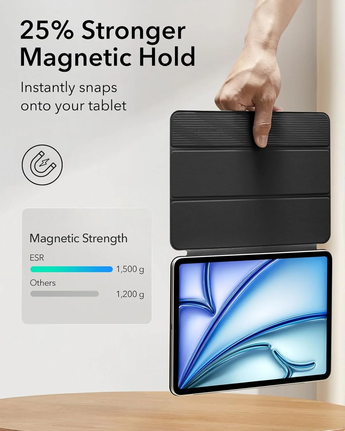 کاور آیپد ایر ۱۱ اینچی ESR مدل M3/M2، آیپد ایر نسل ۷/۶/۵/۴ (۲۰۲۵/۲۰۲۴/۲۰۲۲/۲۰۲۰)، اتصال مغناطیسی قوی، استند سه تایی باریک، پشتیبانی از Pencil Pro و Pencil (USB-C)، محافظت بادوام، مشکی کاور آیپد ایر ۱۱ اینچی ESR مدل M3/M2، آیپد ایر نسل ۷/۶/۵/۴ (۲۰۲۵/۲۰۲۴/۲۰۲۲/۲۰۲۰)، اتصال مغناطیسی قوی، استند سه تایی باریک، پشتیبانی از Pencil Pro و Pencil (USB-C)، محافظت بادوام، مشکی