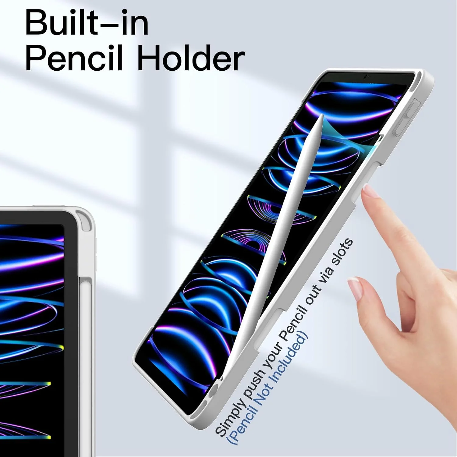 کاور JETech برای آیپد پرو 11 اینچ (2022/2021/2020/2018) با جای قلم، قاب پشتی شفاف، باریک، مقاوم در برابر ضربه، قابلیت بیدار شدن/خواب خودکار (نقره ای) کاور JETech برای آیپد پرو 11 اینچ (2022/2021/2020/2018) با جای قلم، قاب پشتی شفاف، باریک، مقاوم در برابر ضربه، قابلیت بیدار شدن/خواب خودکار (نقره ای)