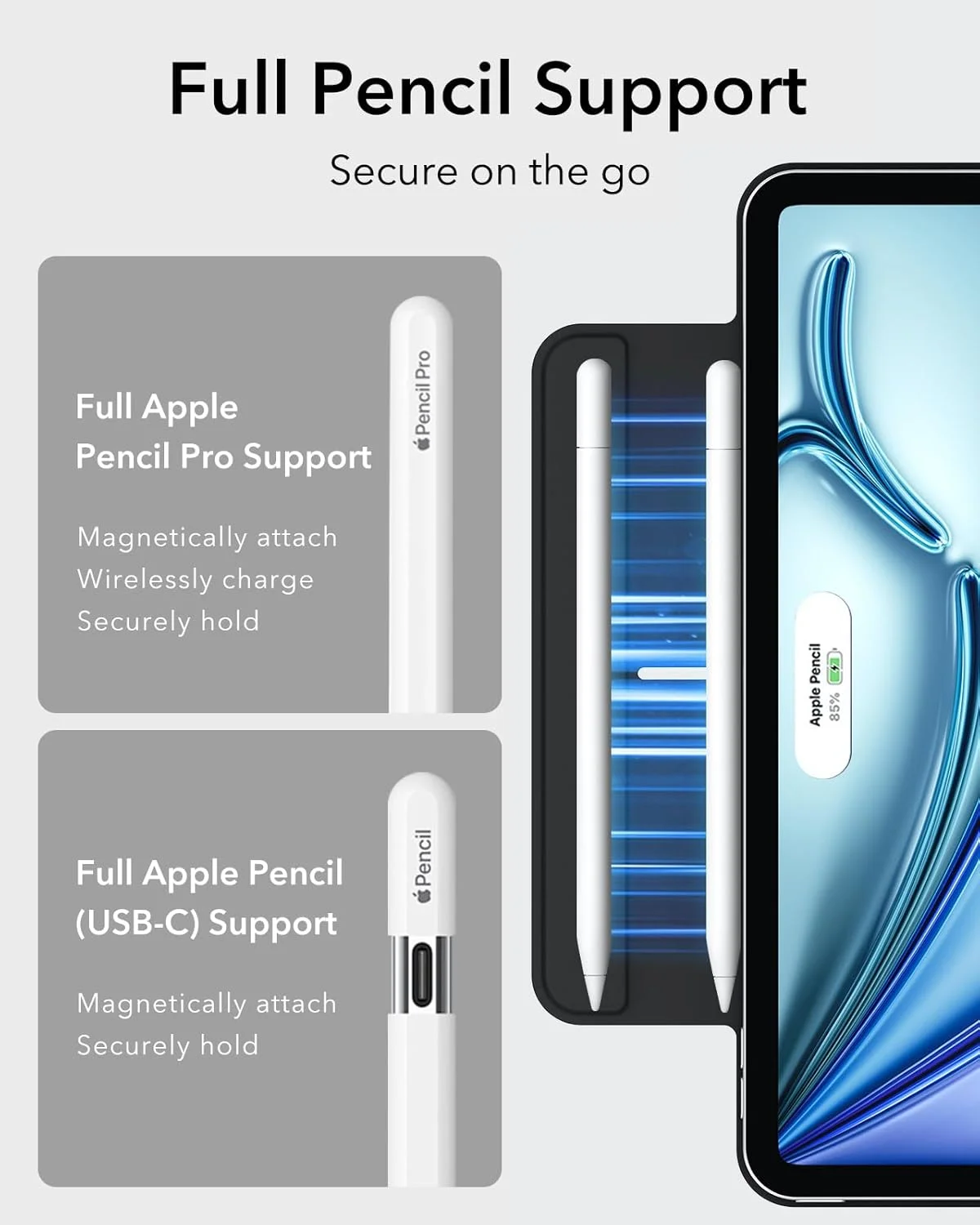 کاور آیپد ایر ۱۱ اینچی ESR مدل M3/M2، آیپد ایر نسل ۷/۶/۵/۴ (۲۰۲۵/۲۰۲۴/۲۰۲۲/۲۰۲۰)، اتصال مغناطیسی قوی، استند سه تایی باریک، پشتیبانی از Pencil Pro و Pencil (USB-C)، محافظت بادوام، مشکی کاور آیپد ایر ۱۱ اینچی ESR مدل M3/M2، آیپد ایر نسل ۷/۶/۵/۴ (۲۰۲۵/۲۰۲۴/۲۰۲۲/۲۰۲۰)، اتصال مغناطیسی قوی، استند سه تایی باریک، پشتیبانی از Pencil Pro و Pencil (USB-C)، محافظت بادوام، مشکی