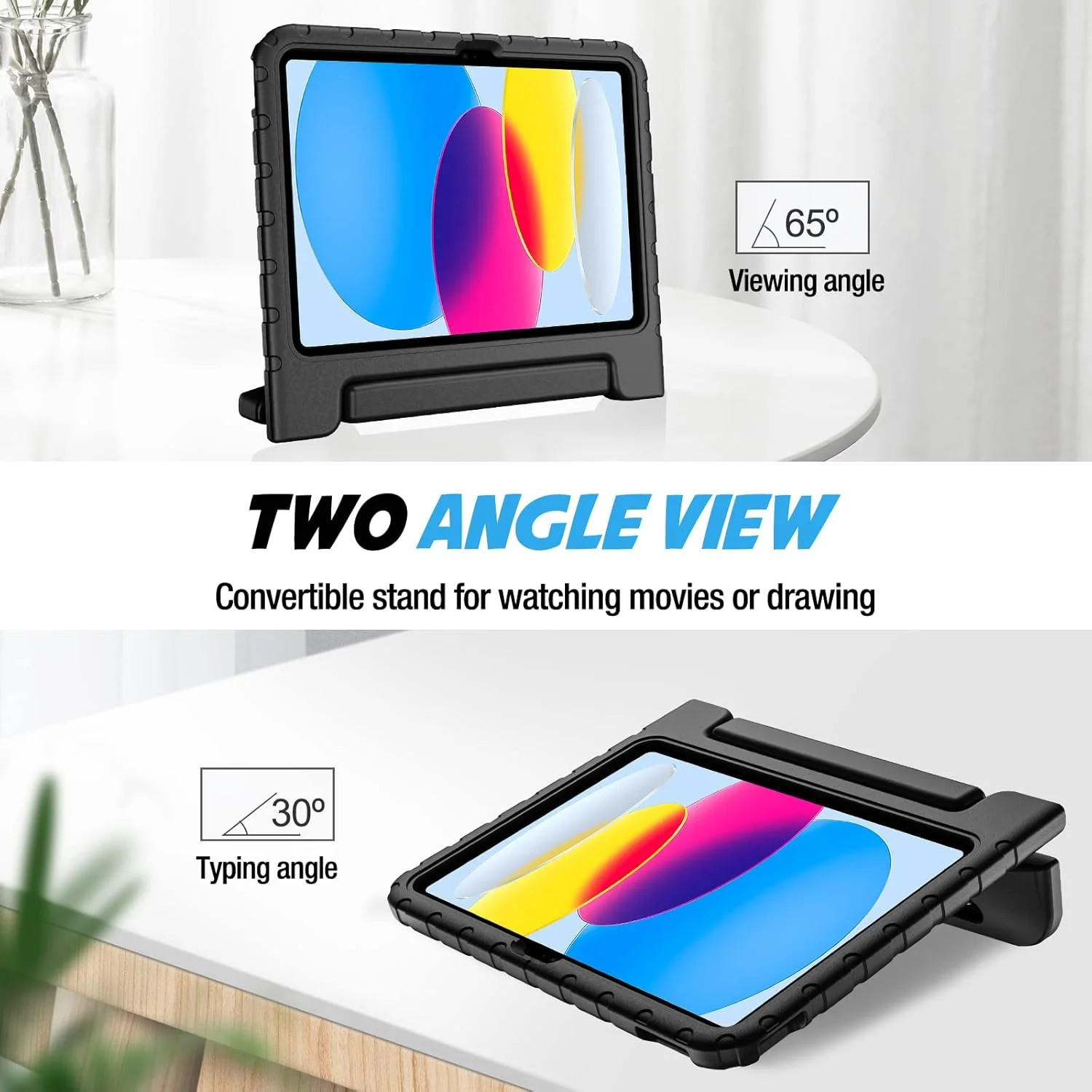 کاور محافظ کودکانه پروکیس برای آیپد نسل 11 مدل A16 سال 2025 / آیپد نسل 10 سال 2022 به همراه جای قلم، کاور سبک و ضد ضربه آیپد 11/10 با دسته تاشو و استند برای کودکان - مشکی کاور محافظ کودکانه پروکیس برای آیپد نسل 11 مدل A16 سال 2025 / آیپد نسل 10 سال 2022 به همراه جای قلم، کاور سبک و ضد ضربه آیپد 11/10 با دسته تاشو و استند برای کودکان - مشکی