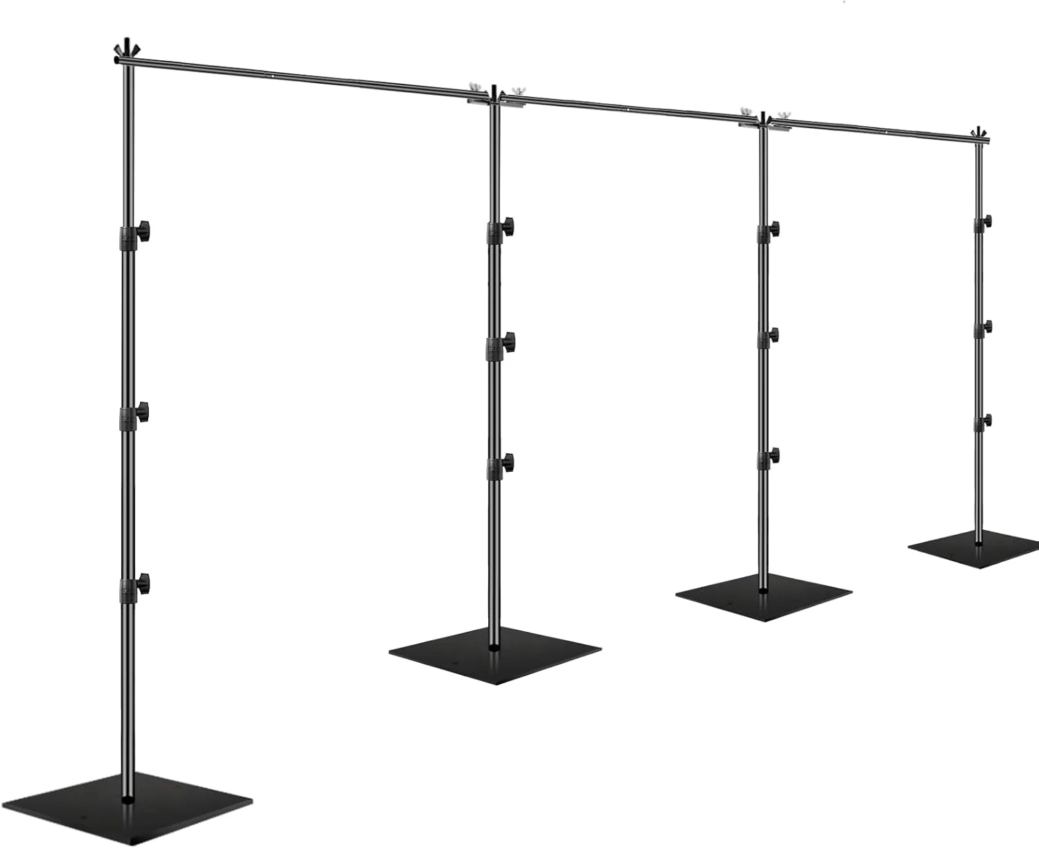 پایه پرده پس زمینه ایمارت 2.6x9 متر (ارتفاعxعرض) سیستم پشتیبانی پس زمینه قابل تنظیم سنگین با پایه فولادی برای عکاسی، پایه پرده پس زمینه عکس برای مهمانی ها، تولد، استودیوی ویدئویی - مشکی