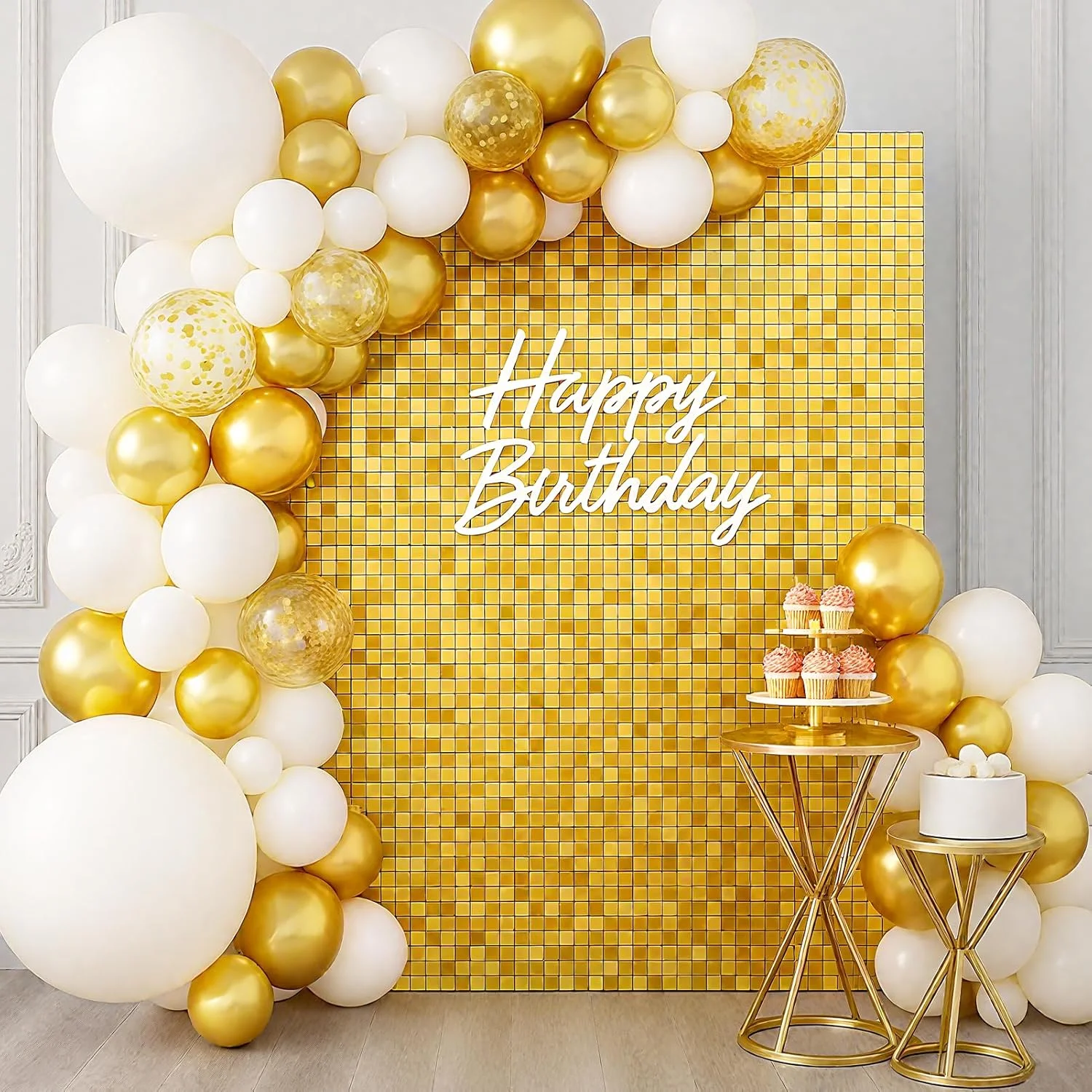 پس زمینه دیوار پولکی طلایی ایمارت، 12 عدد پنل پولکی سفارشی، پس زمینه تزئینات براق برای عروسی، جشن فارغ التحصیلی، تولد، ولنتاین، دیسکو، سالگرد