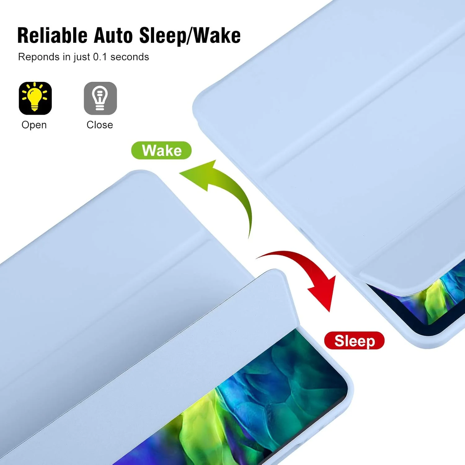 کاور آیپد نسل 10 مدل 2022 به همراه جای قلم، کاور آیپد 10.9 اینچی 2022، پشت TPU نرم، کاور محافظ سه تایی هوشمند آیپد نسل 10، قابلیت بیدار شدن/خواب خودکار، آبی آسمانی کاور آیپد نسل 10 مدل 2022 به همراه جای قلم، کاور آیپد 10.9 اینچی 2022، پشت TPU نرم، کاور محافظ سه تایی هوشمند آیپد نسل 10، قابلیت بیدار شدن/خواب خودکار، آبی آسمانی