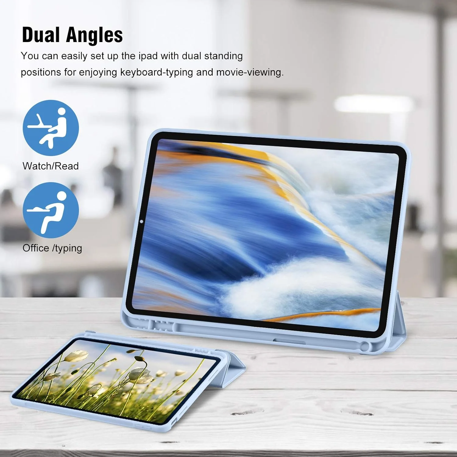 کاور آیپد نسل 10 مدل 2022 به همراه جای قلم، کاور آیپد 10.9 اینچی 2022، پشت TPU نرم، کاور محافظ سه تایی هوشمند آیپد نسل 10، قابلیت بیدار شدن/خواب خودکار، آبی آسمانی کاور آیپد نسل 10 مدل 2022 به همراه جای قلم، کاور آیپد 10.9 اینچی 2022، پشت TPU نرم، کاور محافظ سه تایی هوشمند آیپد نسل 10، قابلیت بیدار شدن/خواب خودکار، آبی آسمانی