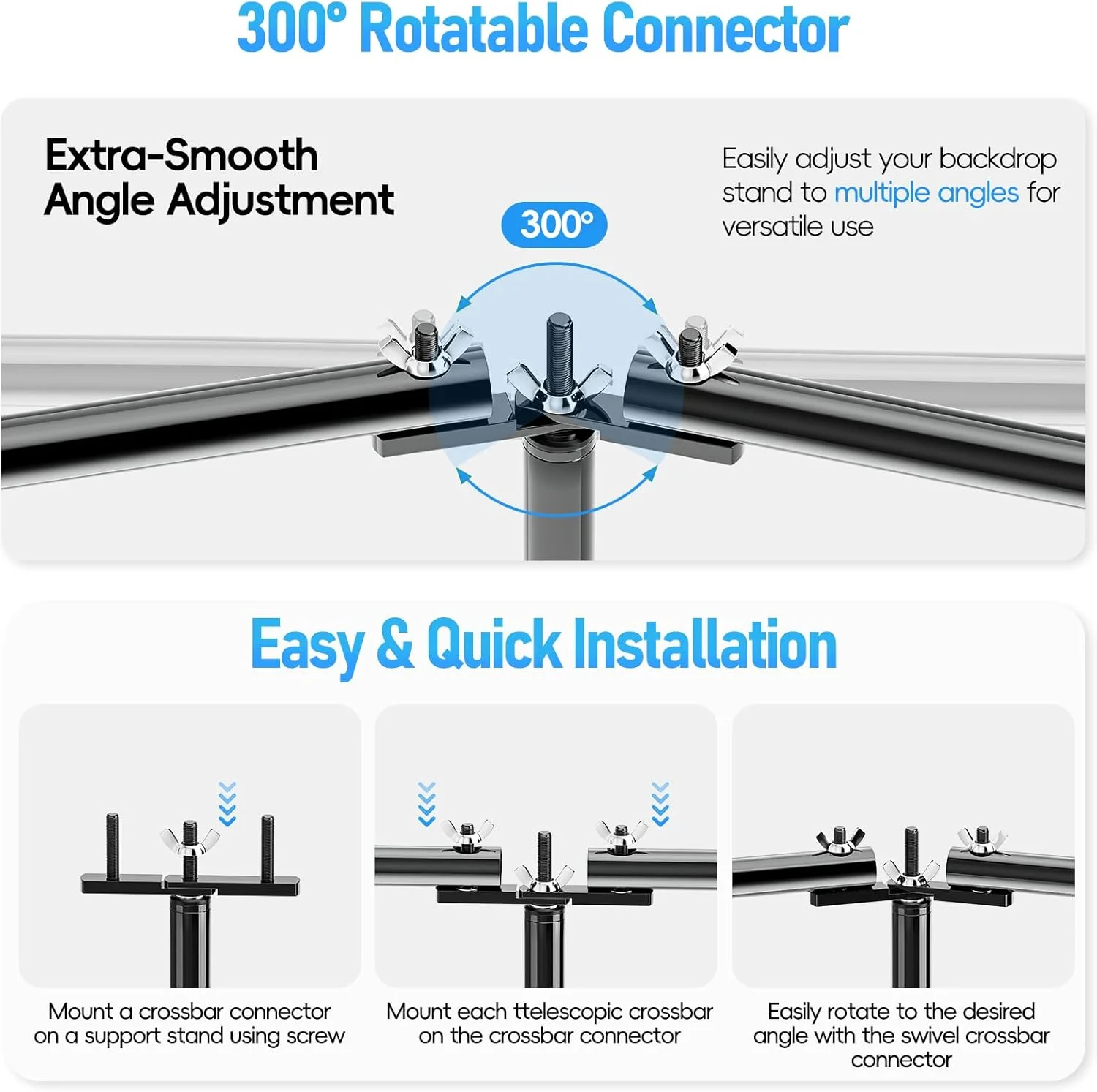 پایه پرده فون عکاسی سنگین EMART، عرض 6 متر، ارتفاع 3 متر، کیت سیستم پشتیبانی پس زمینه عکاسی برای استودیو عکس و فیلم، شامل 8 گیره فنری، 1 کیف حمل