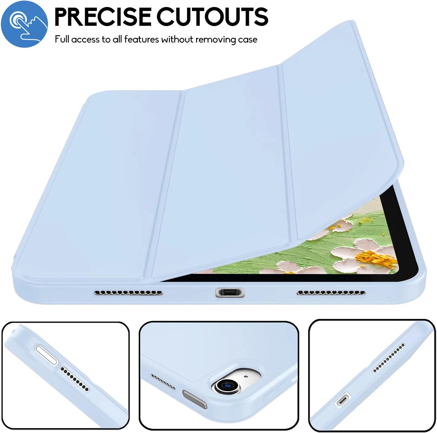 کاور آیپد نسل 10 مدل 2022 به همراه جای قلم، کاور آیپد 10.9 اینچی 2022، پشت TPU نرم، کاور محافظ سه تایی هوشمند آیپد نسل 10، قابلیت بیدار شدن/خواب خودکار، آبی آسمانی کاور آیپد نسل 10 مدل 2022 به همراه جای قلم، کاور آیپد 10.9 اینچی 2022، پشت TPU نرم، کاور محافظ سه تایی هوشمند آیپد نسل 10، قابلیت بیدار شدن/خواب خودکار، آبی آسمانی