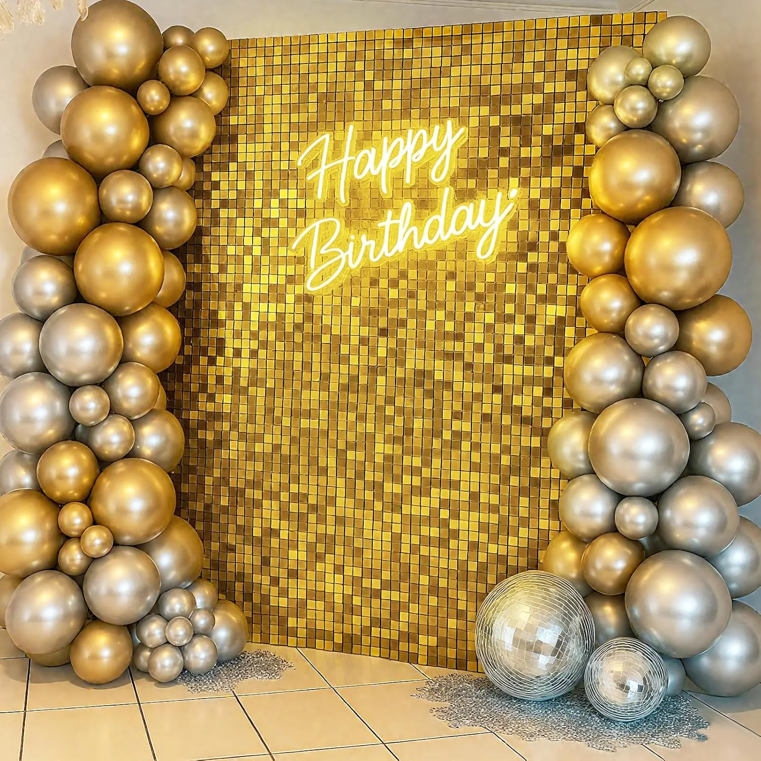 پس زمینه دیوار پولکی طلایی ایمارت، 12 عدد پنل پولکی سفارشی، پس زمینه تزئینات براق برای عروسی، جشن فارغ التحصیلی، تولد، ولنتاین، دیسکو، سالگرد پس زمینه دیوار پولکی طلایی ایمارت، 12 عدد پنل پولکی سفارشی، پس زمینه تزئینات براق برای عروسی، جشن فارغ التحصیلی، تولد، ولنتاین، دیسکو، سالگرد