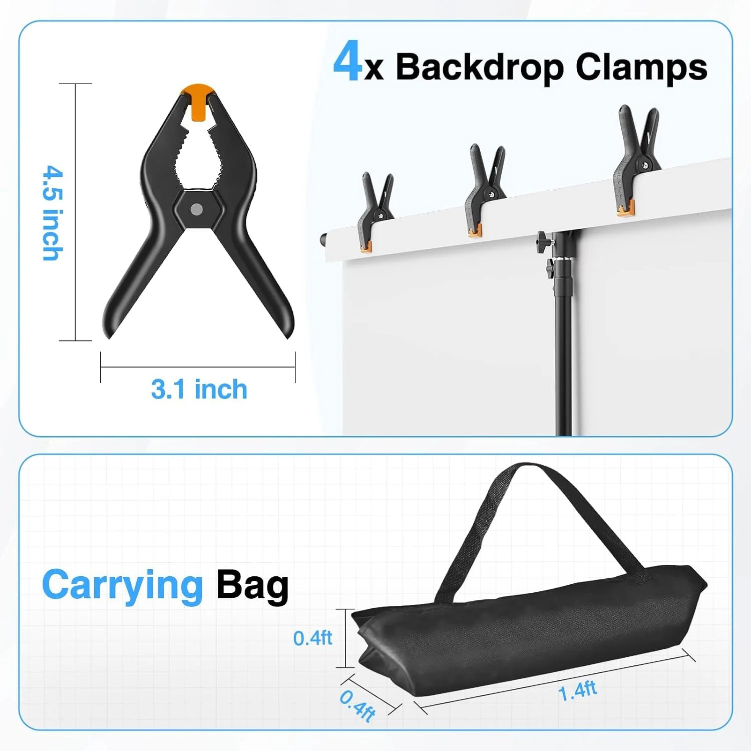 پایه نگهدارنده پس زمینه پرتابل مدل T شکل ایمارت، 1.5x2.6 متر، قابل تنظیم برای عکاسی، مناسب برای مهمانی ها، بنرها و عکس برداری پایه نگهدارنده پس زمینه پرتابل مدل T شکل ایمارت، 1.5x2.6 متر، قابل تنظیم برای عکاسی، مناسب برای مهمانی ها، بنرها و عکس برداری