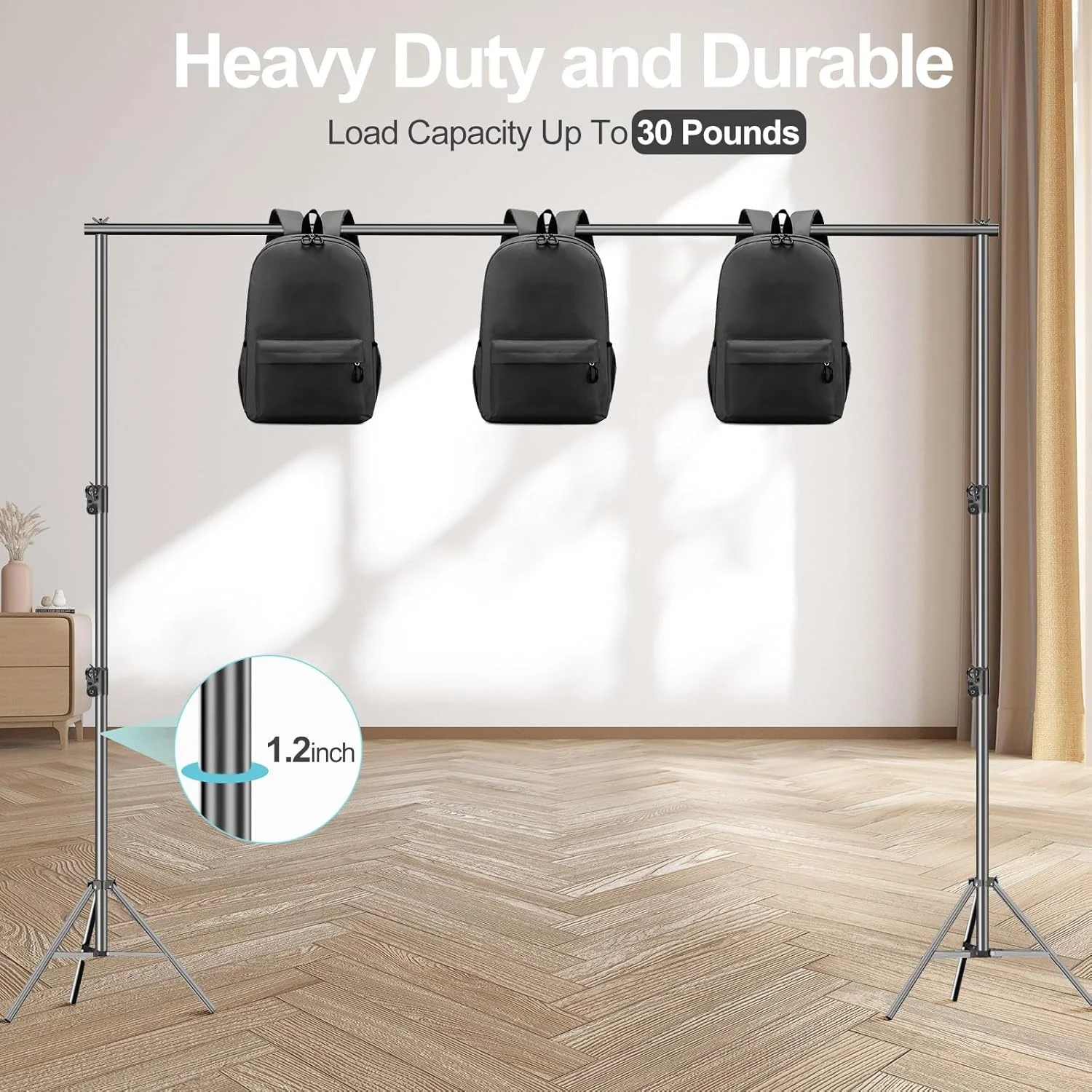 EMART Photo Video Studio Backdrop Stand, 9x10ft (2.8x3m) Heavy Duty Adjustable Photography Muslin Background Support System Kit