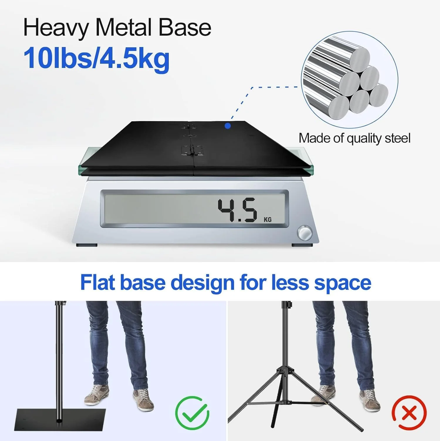 پایه پس زمینه سنگین EMART، کیت سیستم پشتیبانی پس زمینه قابل تنظیم 3x3 متری با پایه فولادی برای عکاسی، استودیو عکس و فیلم، جشن تولد، دکوراسیون عروسی - مشکی